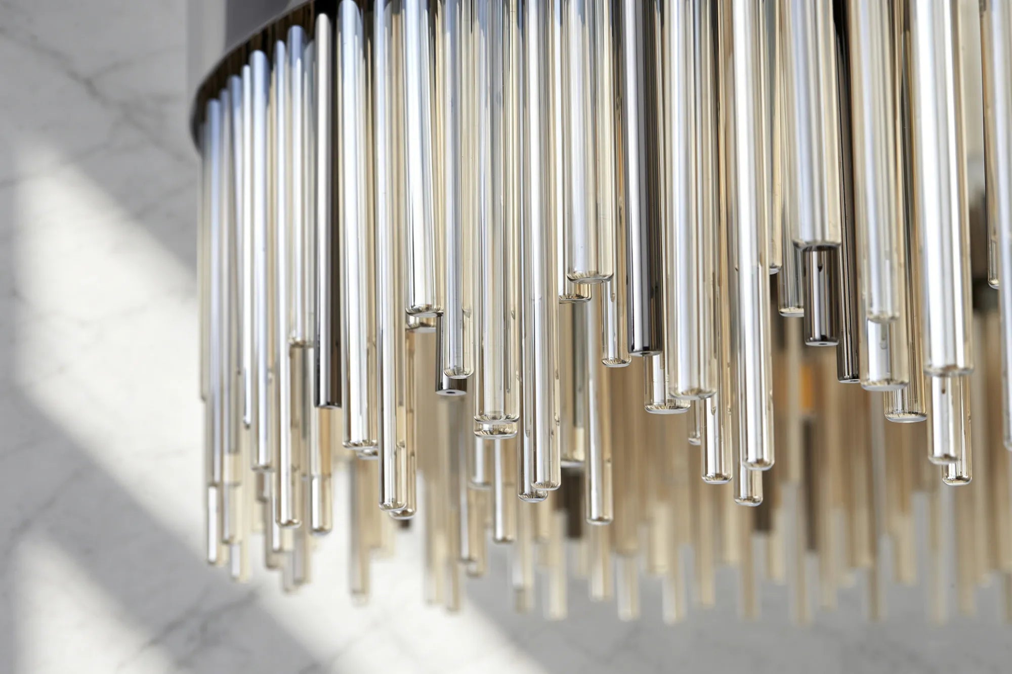 Erin 24/30Lt Glass Rod Pendant Round- Various Finishes