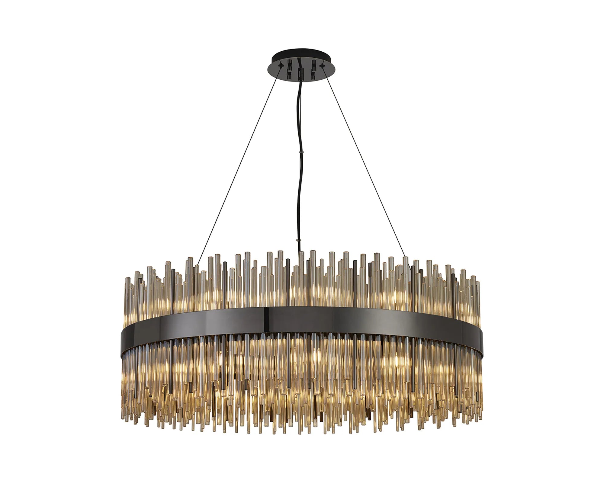 Erin 24/30Lt Glass Rod Pendant Round- Various Finishes