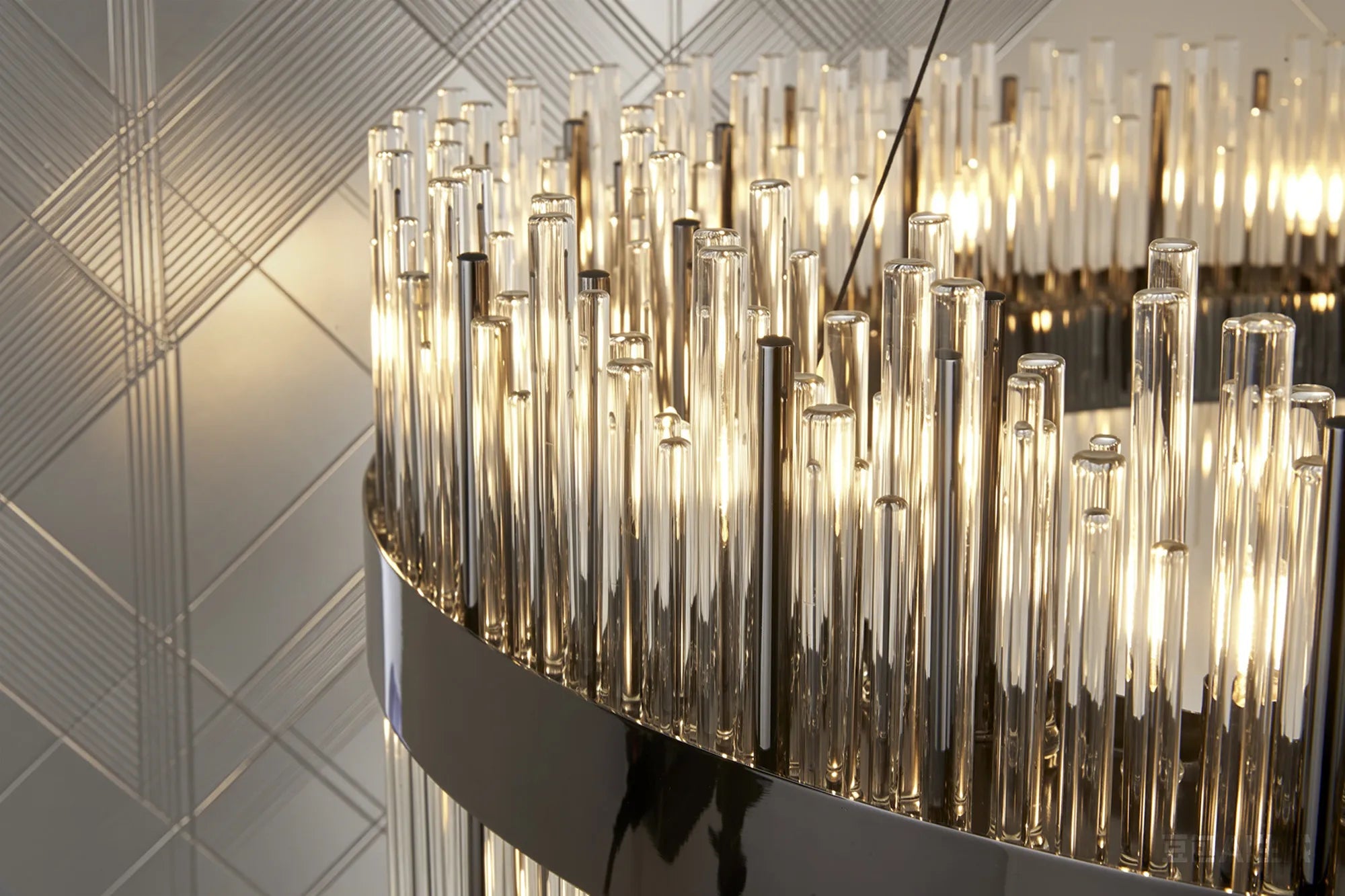Erin 24/30Lt Glass Rod Pendant Round- Various Finishes