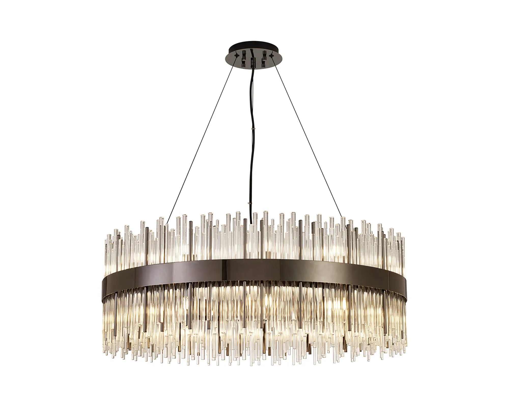 Erin 24/30Lt Glass Rod Pendant Round- Various Finishes