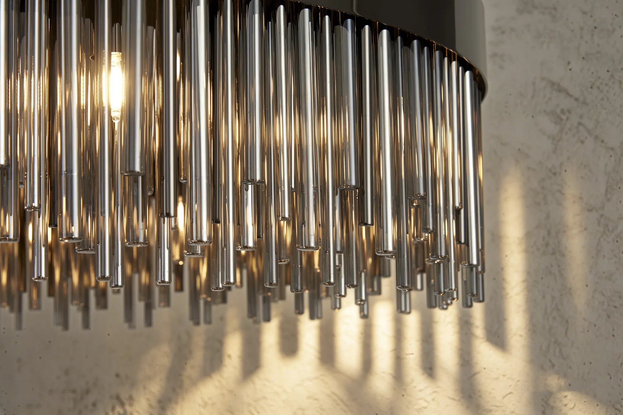 Erin 24/30Lt Glass Rod Pendant Round- Various Finishes