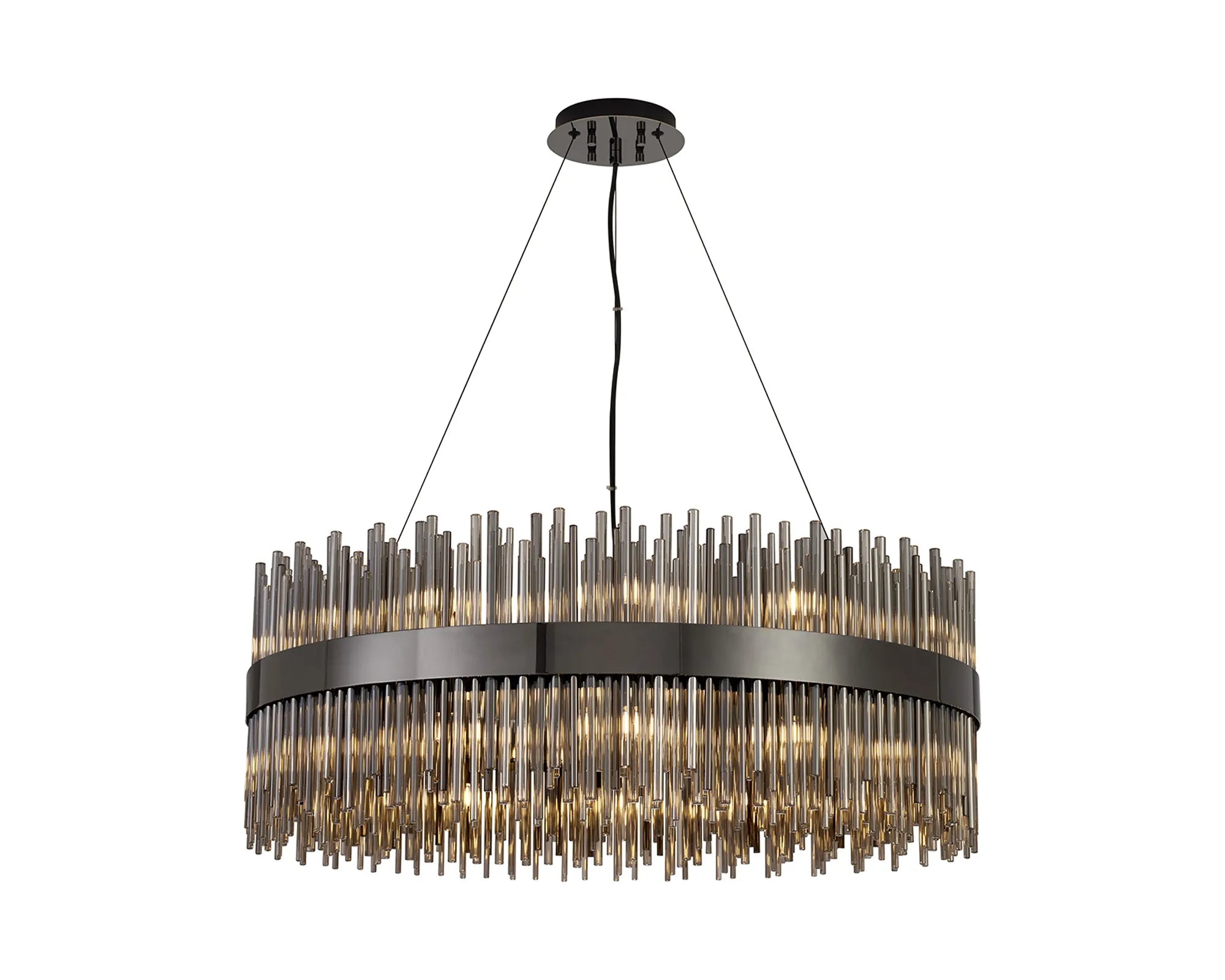 Erin 24/30Lt Glass Rod Pendant Round- Various Finishes