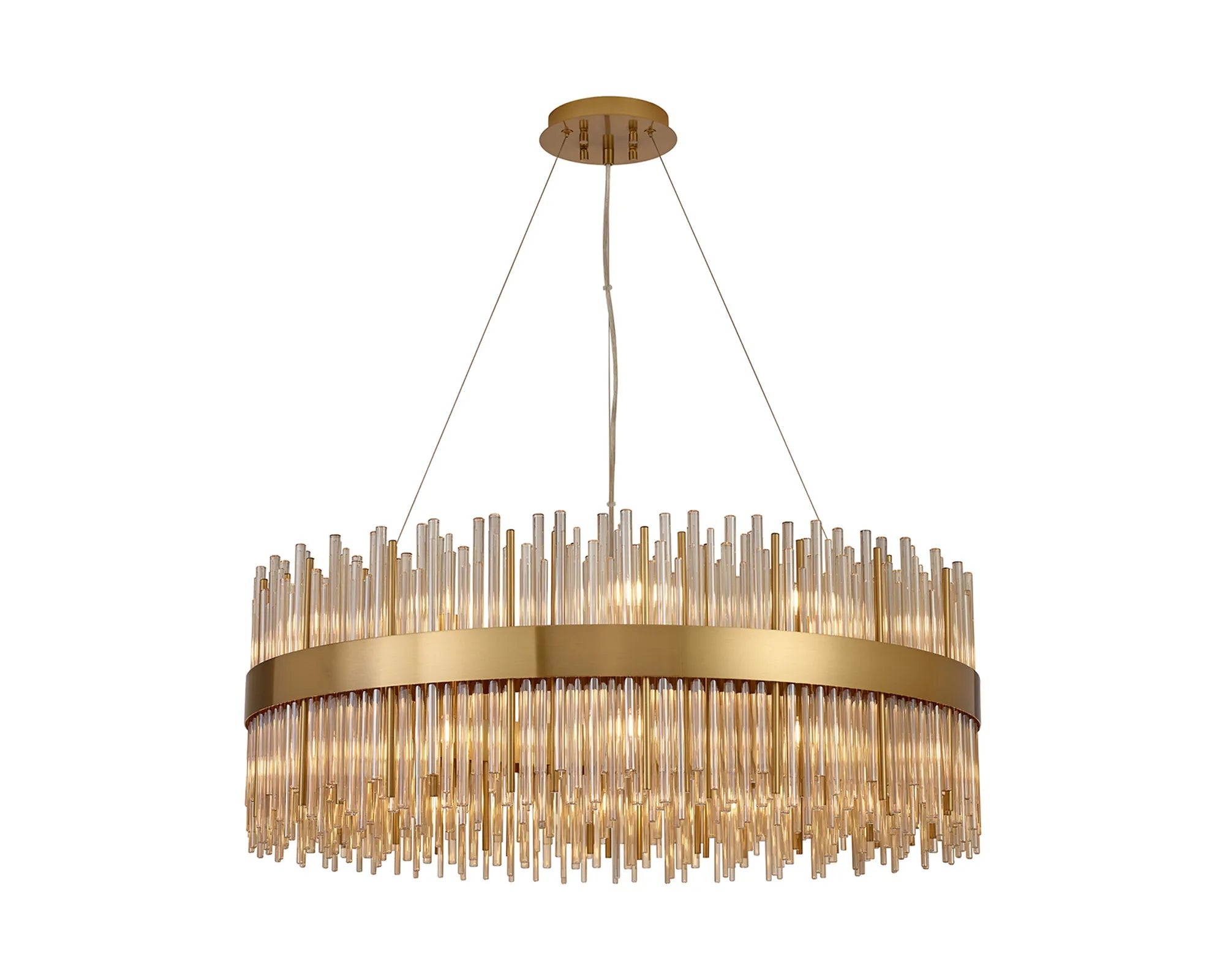 Erin 24/30Lt Glass Rod Pendant Round- Various Finishes