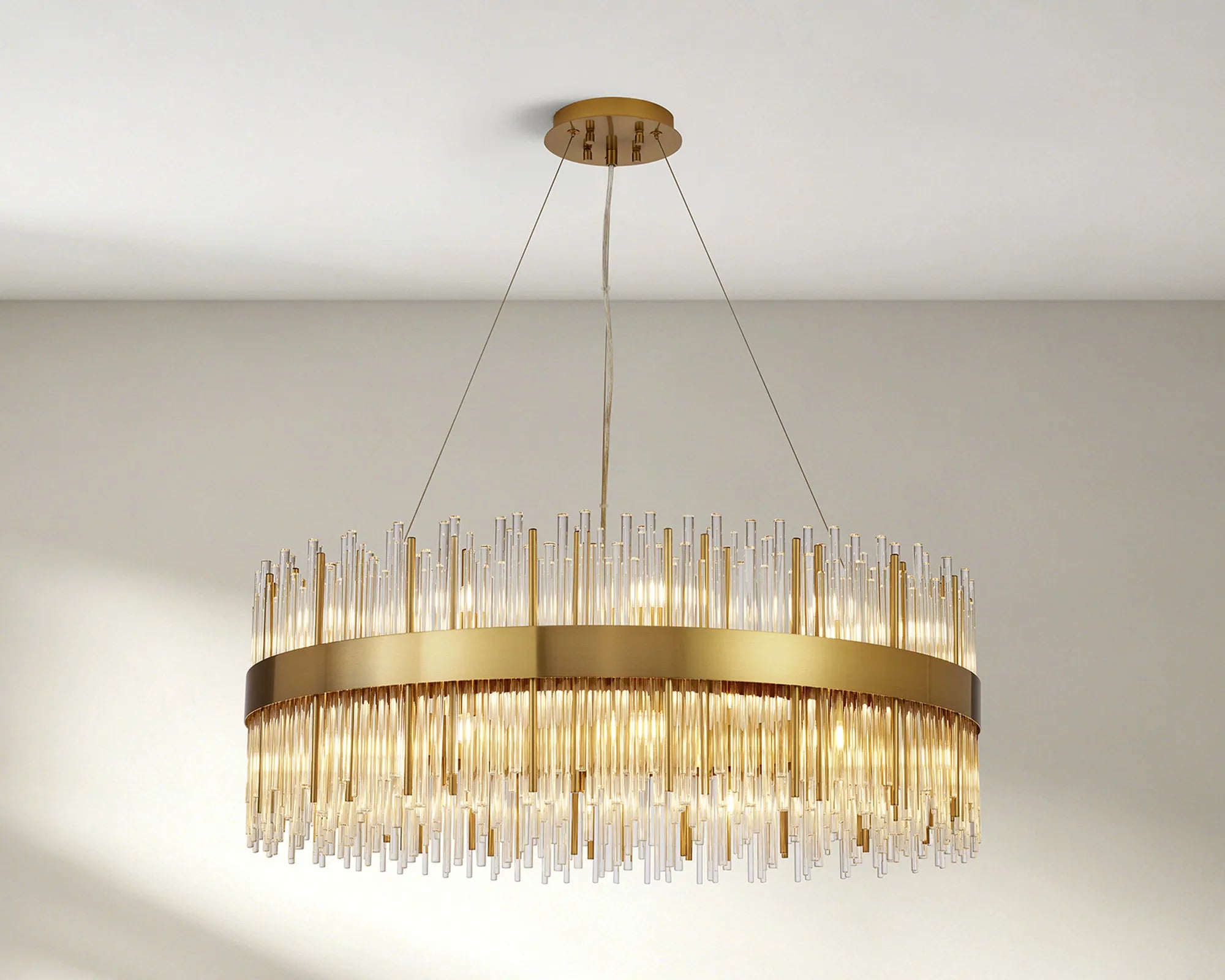 Erin 24/30Lt Glass Rod Pendant Round- Various Finishes