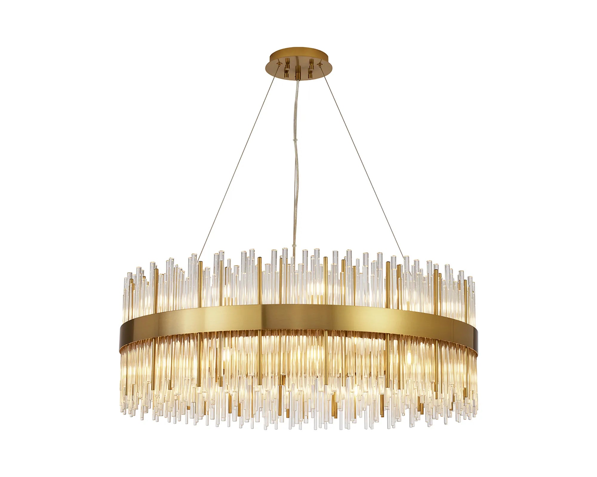 Erin 24/30Lt Glass Rod Pendant Round- Various Finishes