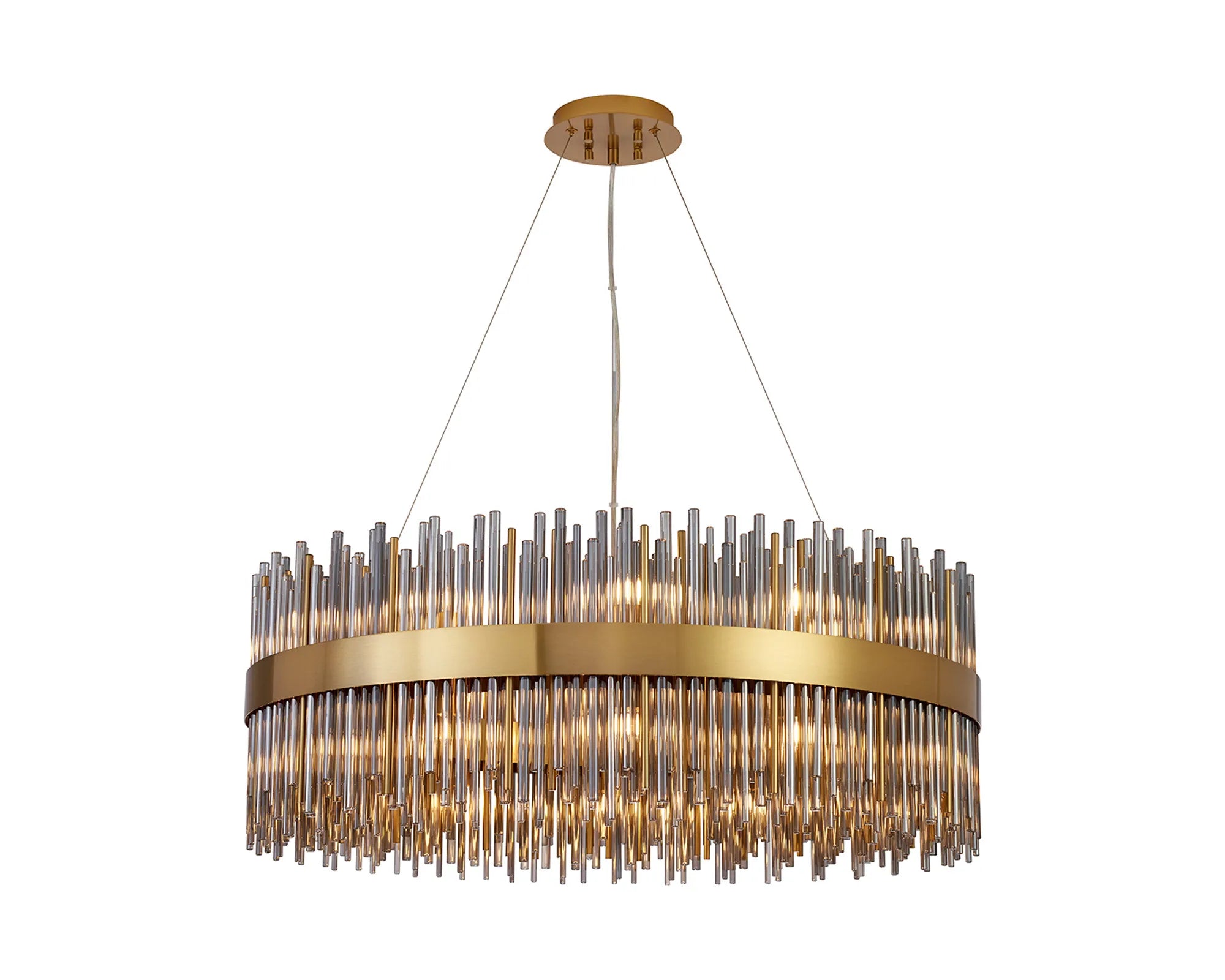 Erin 24/30Lt Glass Rod Pendant Round- Various Finishes