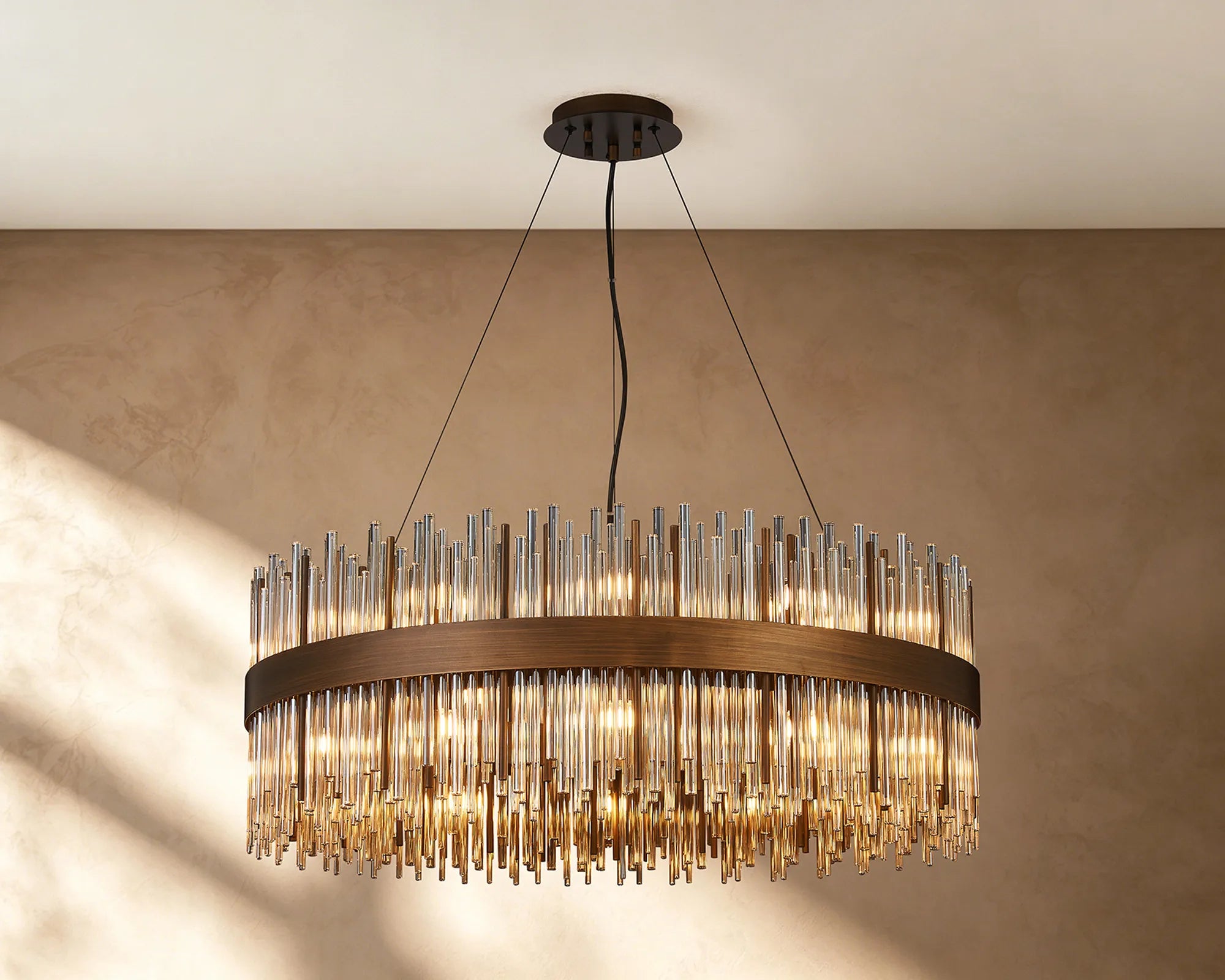 Erin 24/30Lt Glass Rod Pendant Round- Various Finishes