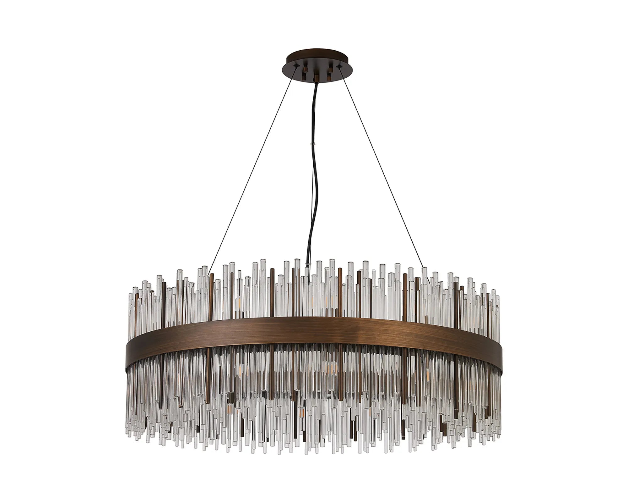 Erin 24/30Lt Glass Rod Pendant Round- Various Finishes