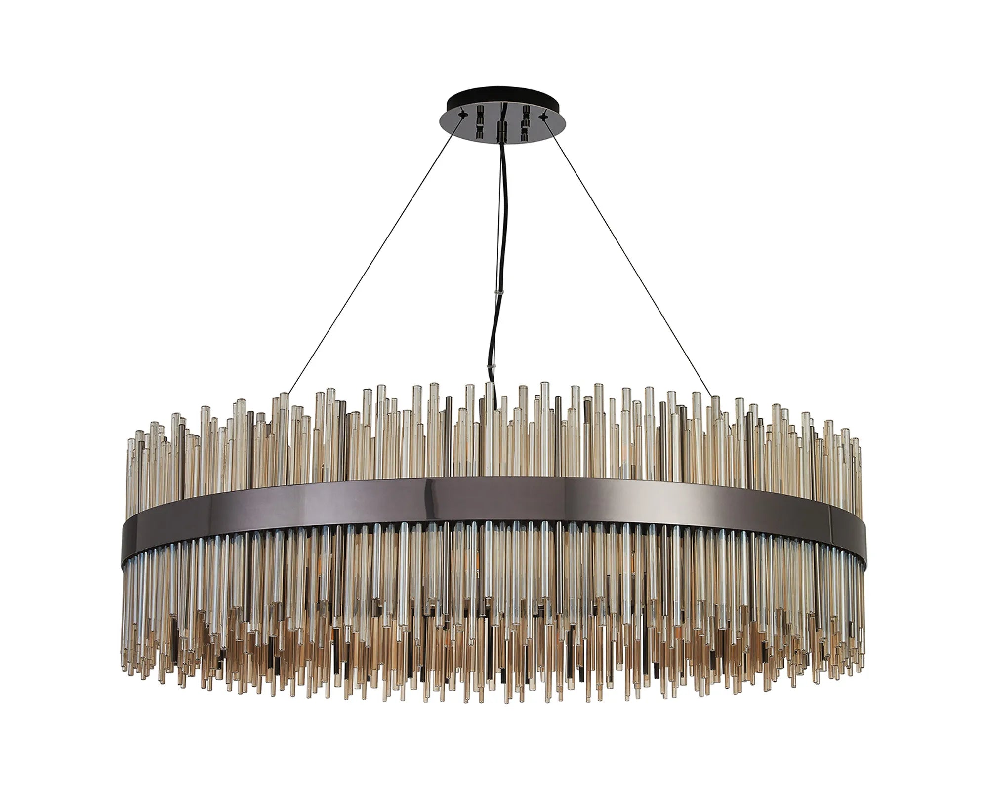 Erin 24/30Lt Glass Rod Pendant Round- Various Finishes