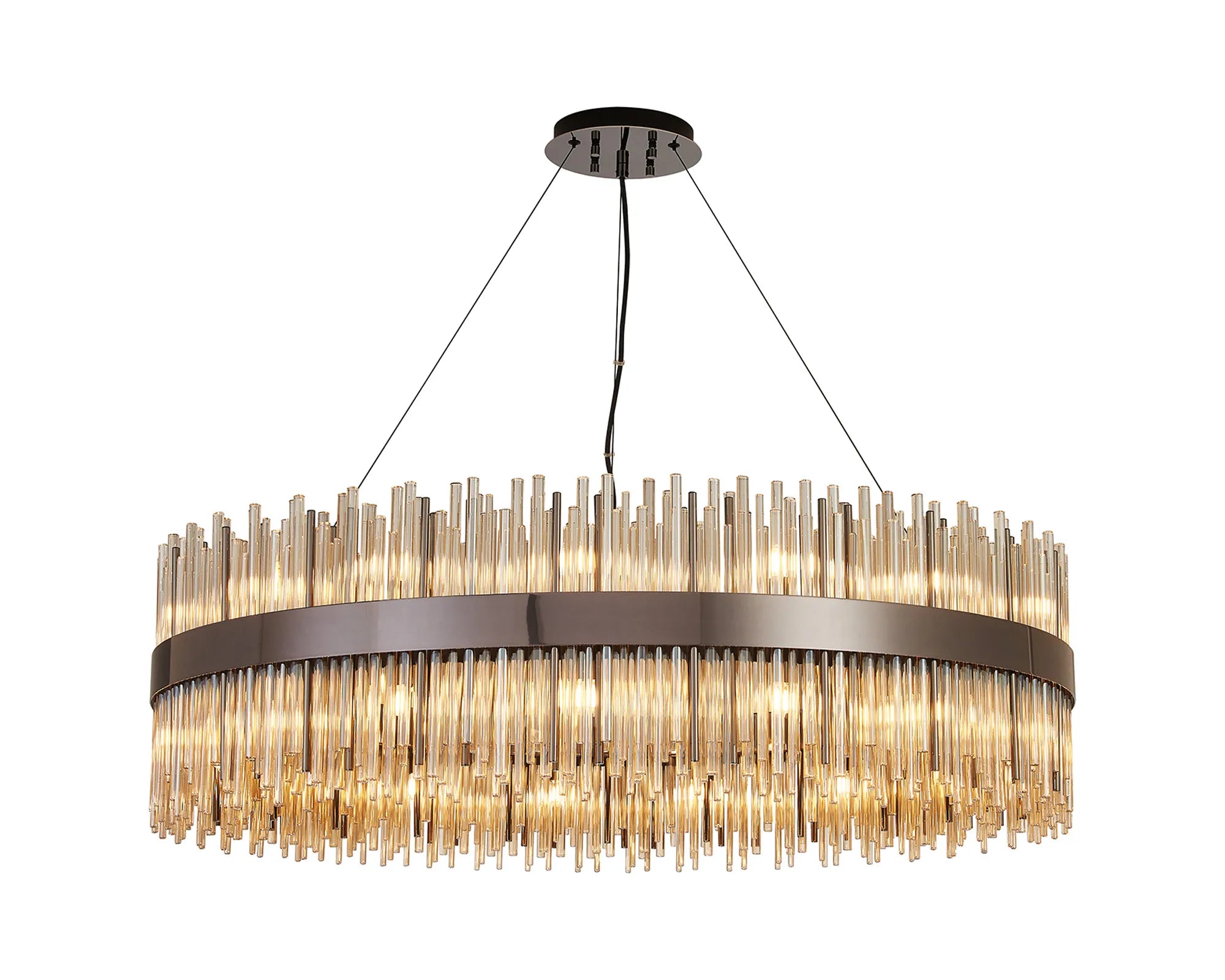Erin 24/30Lt Glass Rod Pendant Round- Various Finishes