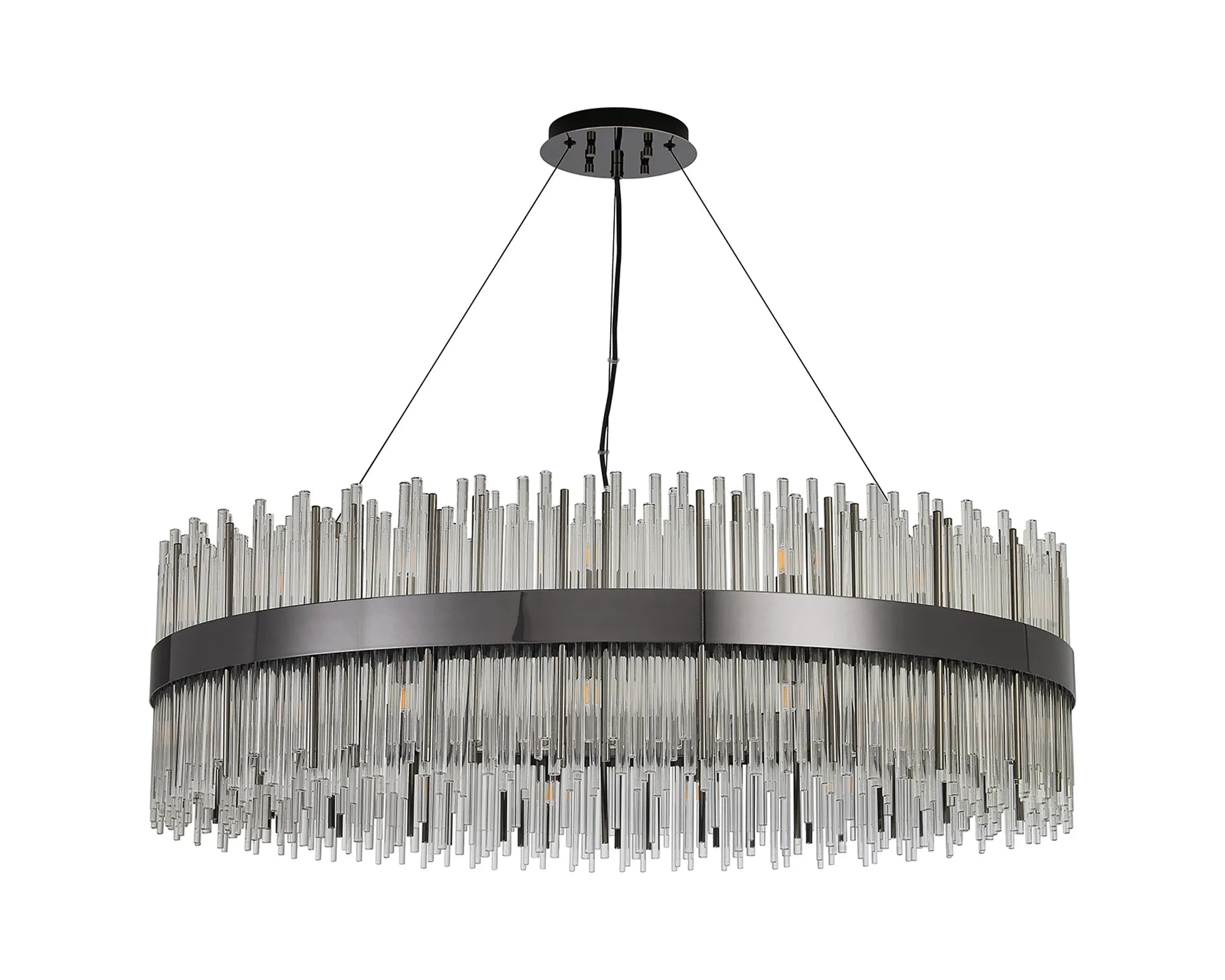 Erin 24/30Lt Glass Rod Pendant Round- Various Finishes
