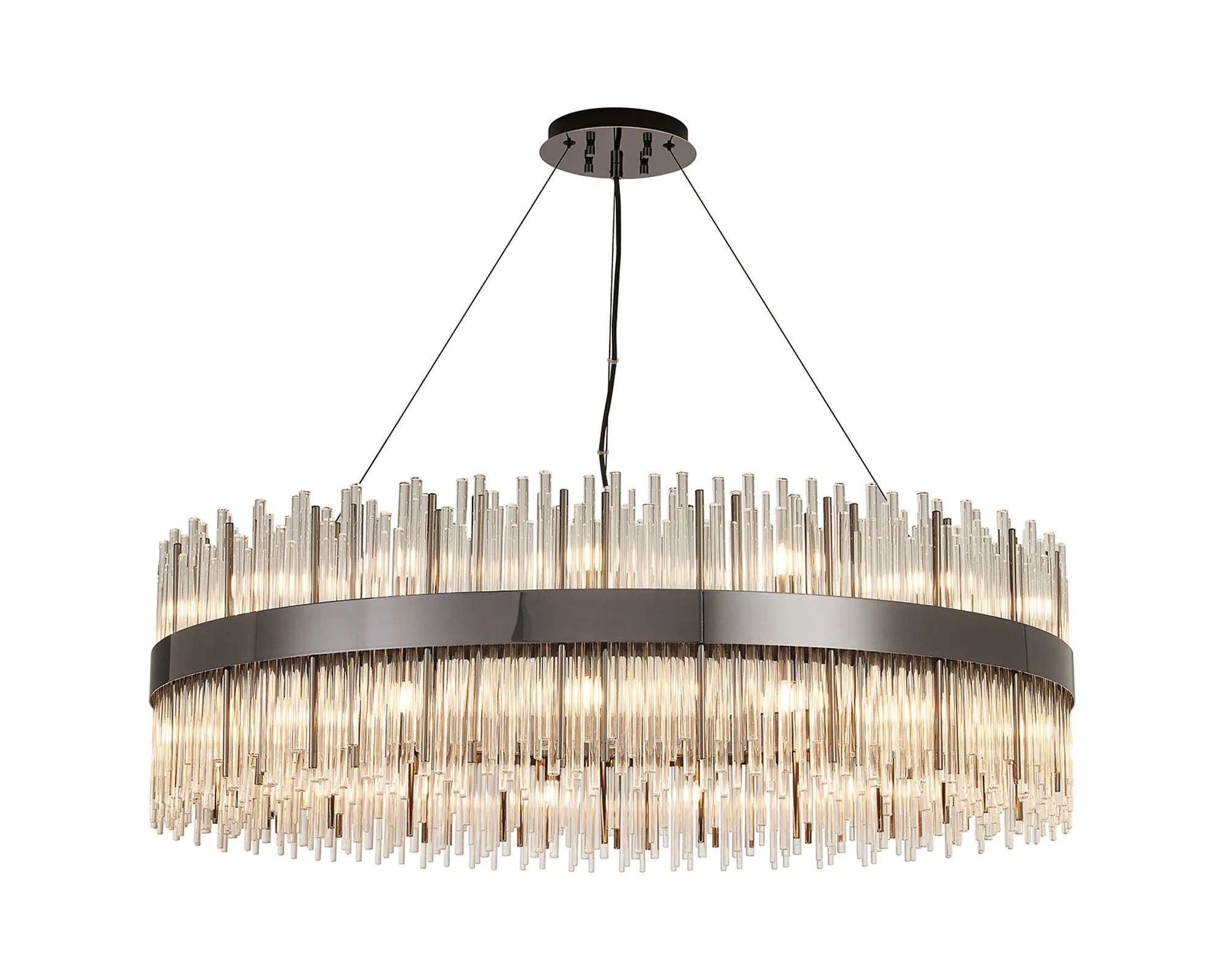 Erin 24/30Lt Glass Rod Pendant Round- Various Finishes