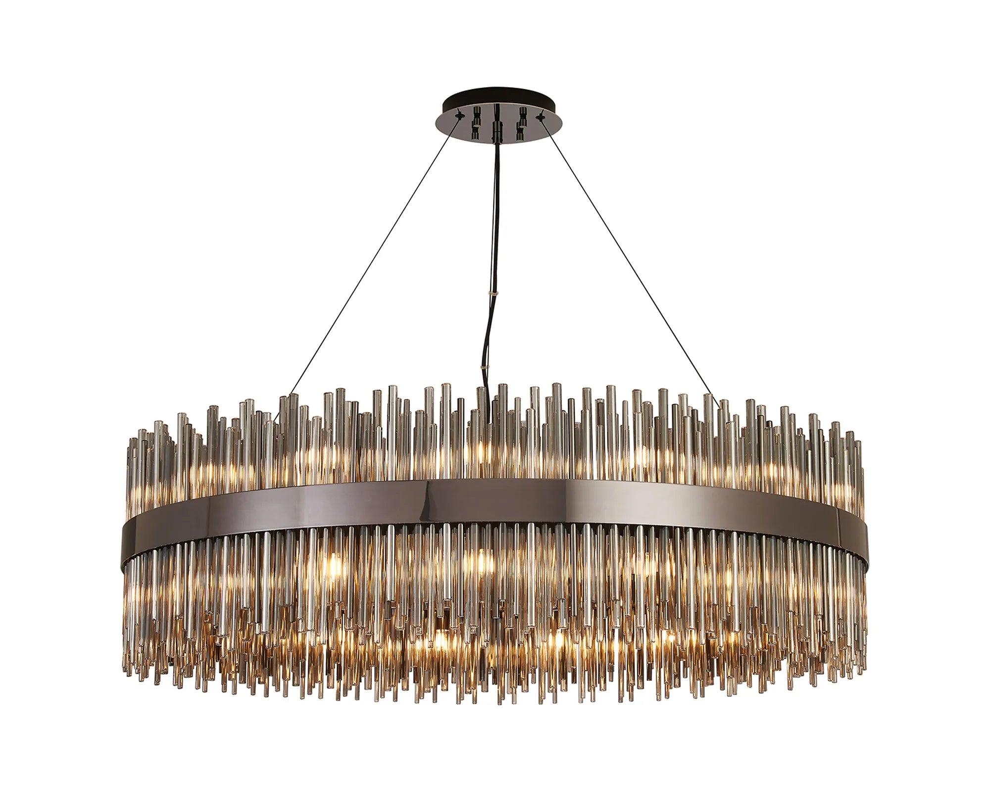 Erin 24/30Lt Glass Rod Pendant Round- Various Finishes
