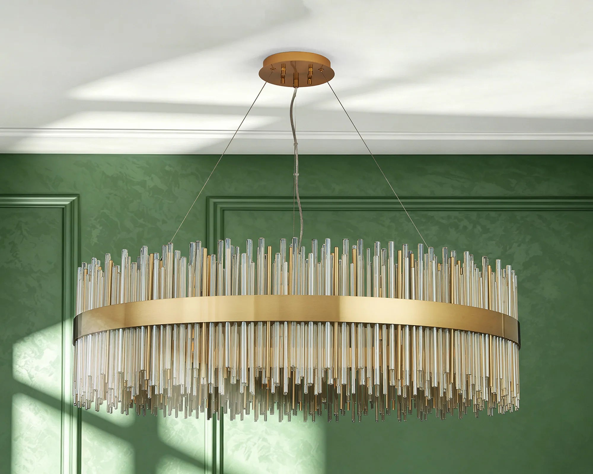 Erin 24/30Lt Glass Rod Pendant Round- Various Finishes