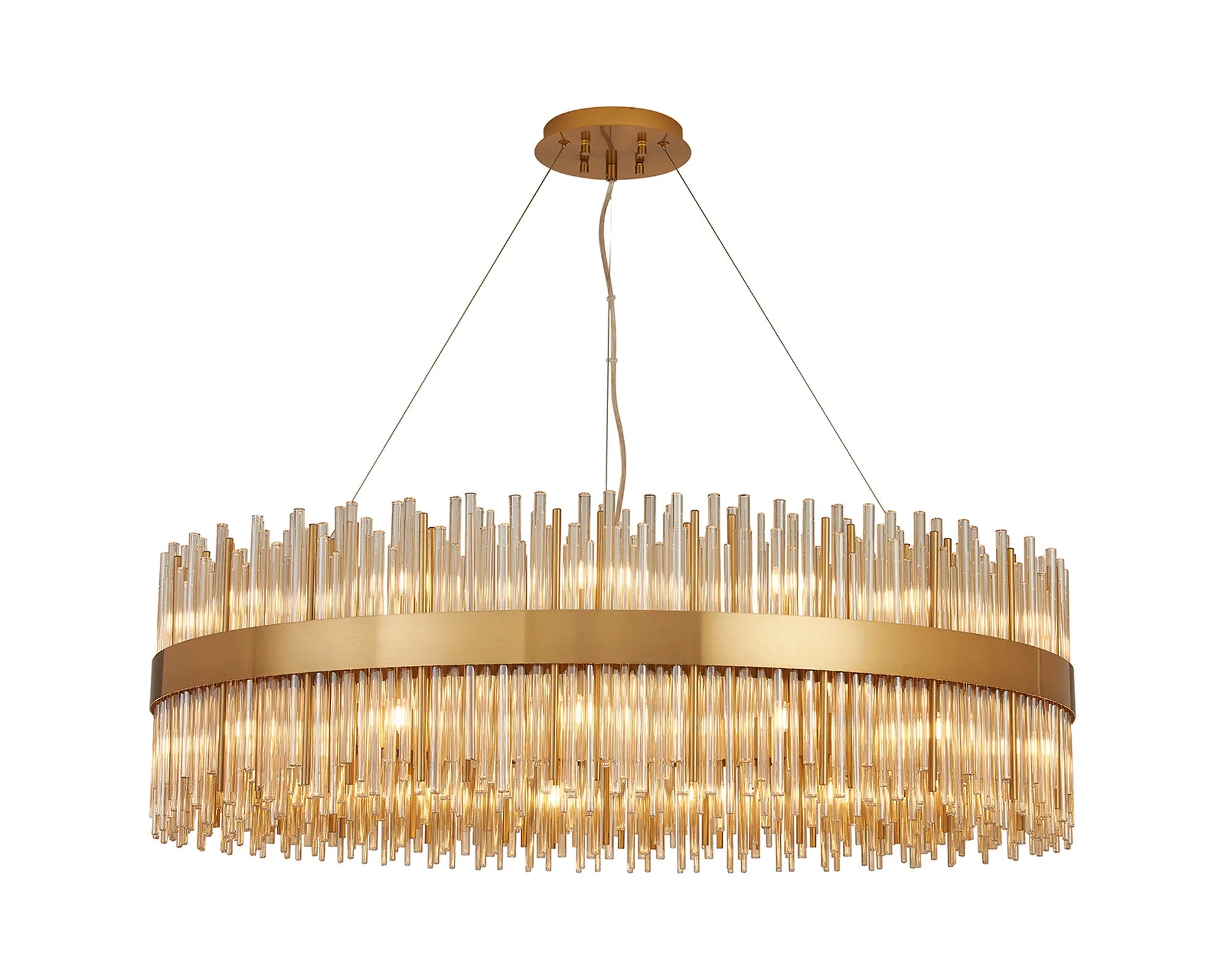 Erin 24/30Lt Glass Rod Pendant Round- Various Finishes