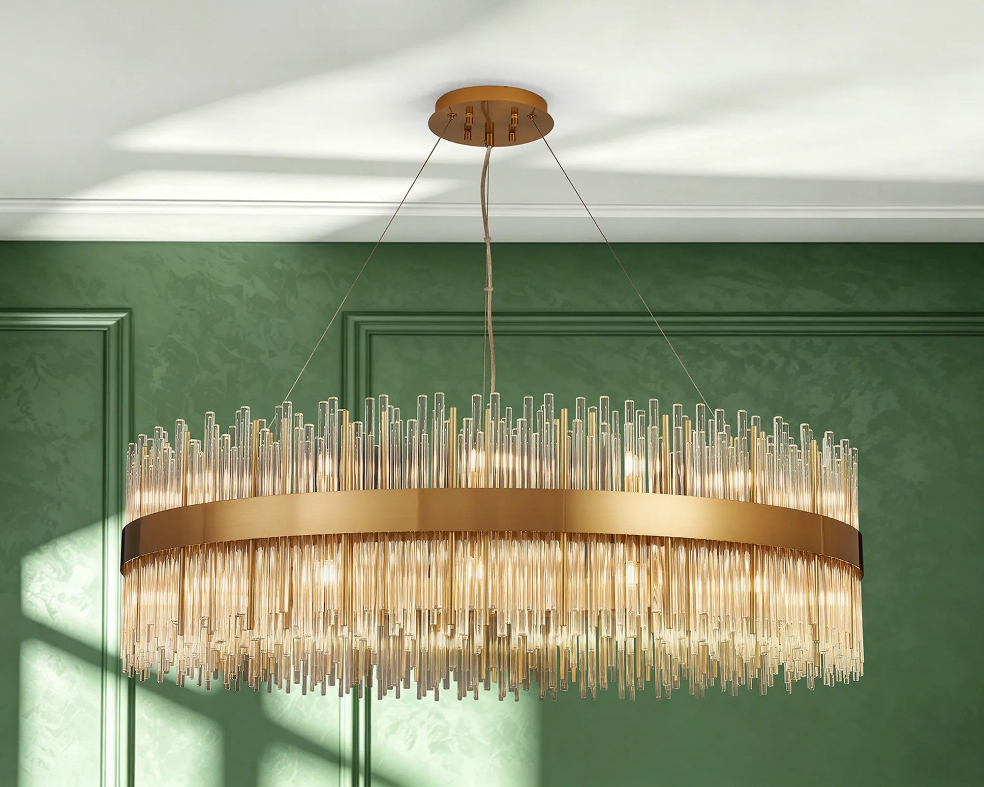 Erin 24/30Lt Glass Rod Pendant Round- Various Finishes