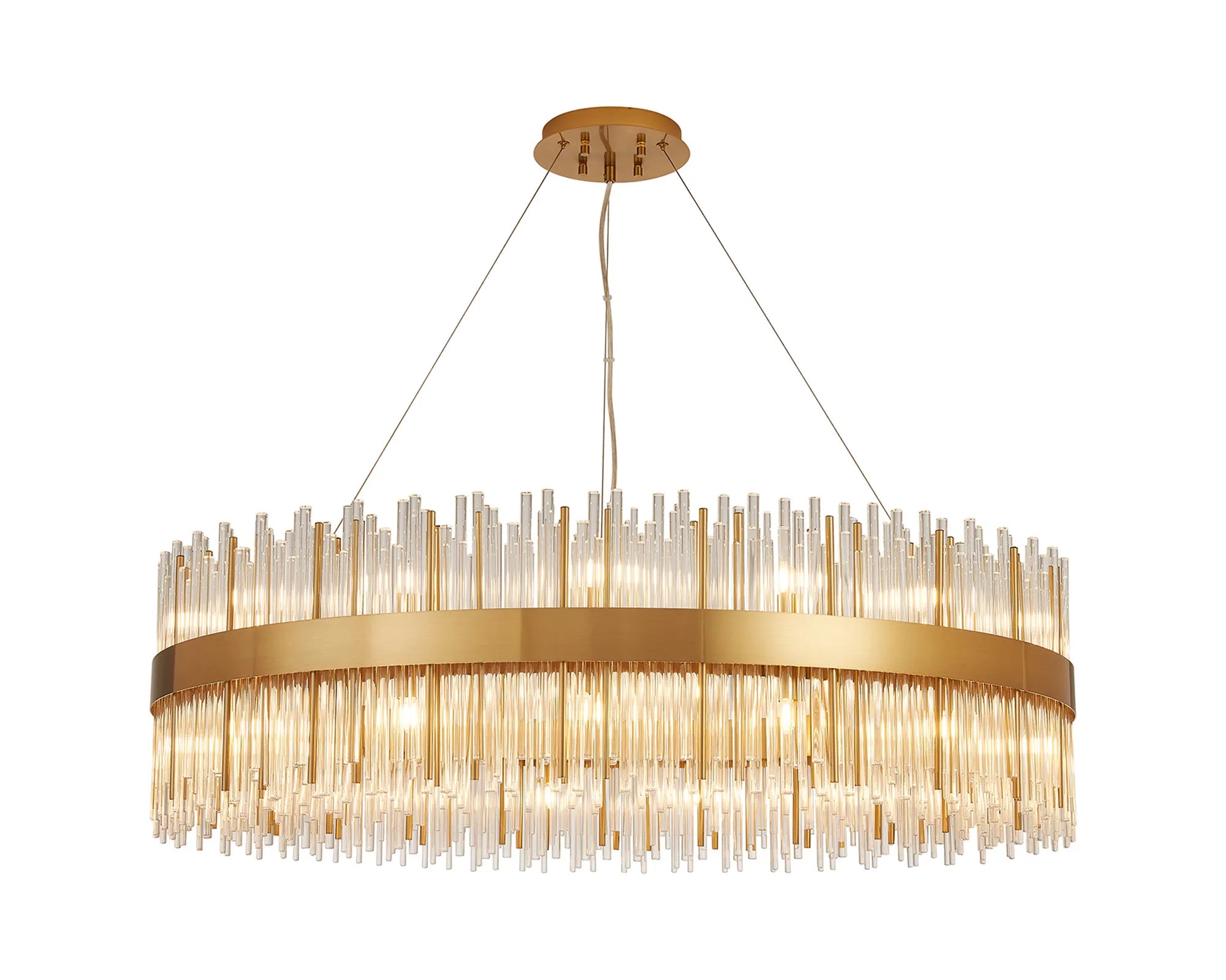 Erin 24/30Lt Glass Rod Pendant Round- Various Finishes