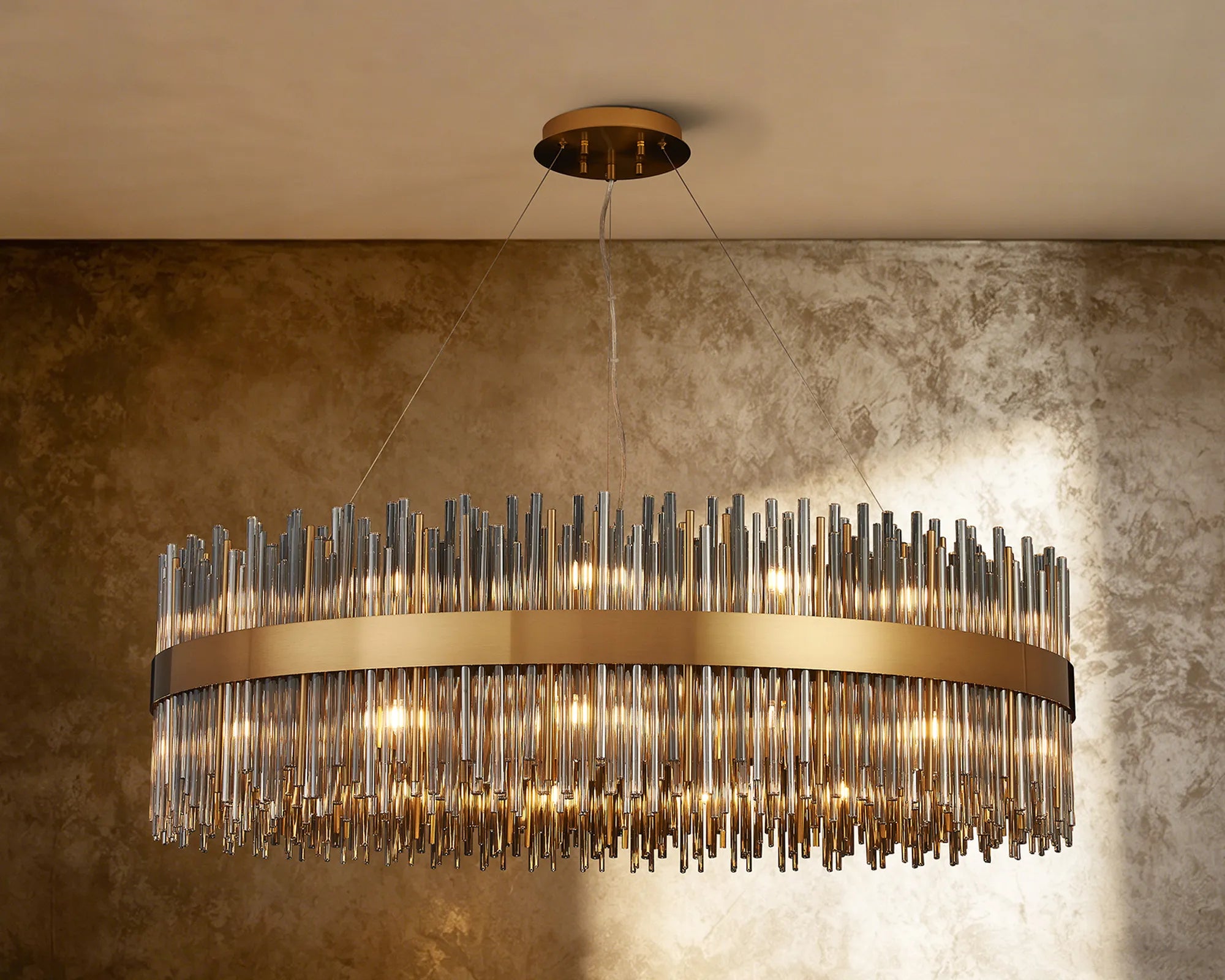 Erin 24/30Lt Glass Rod Pendant Round- Various Finishes