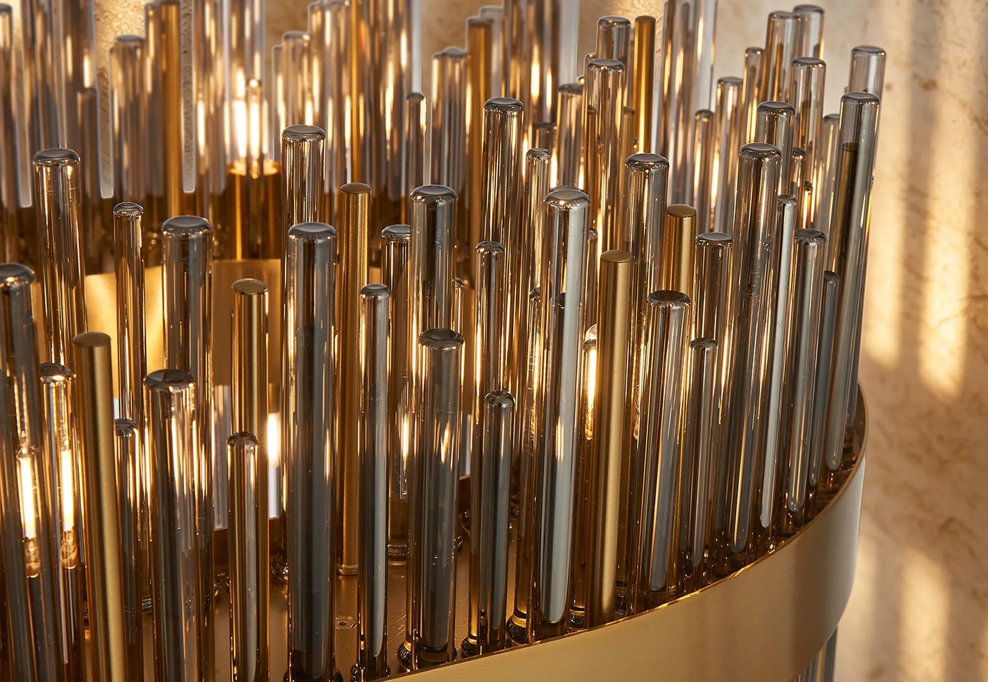 Erin 24/30Lt Glass Rod Pendant Round- Various Finishes