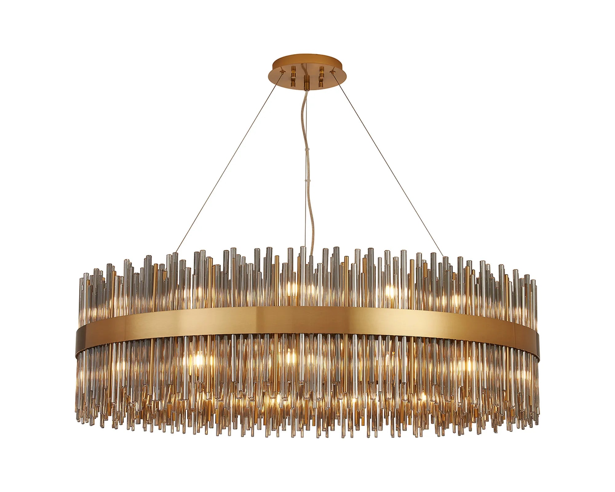 Erin 24/30Lt Glass Rod Pendant Round- Various Finishes