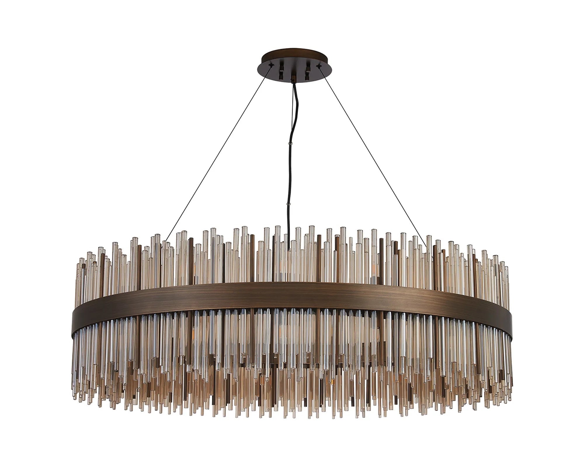 Erin 24/30Lt Glass Rod Pendant Round- Various Finishes