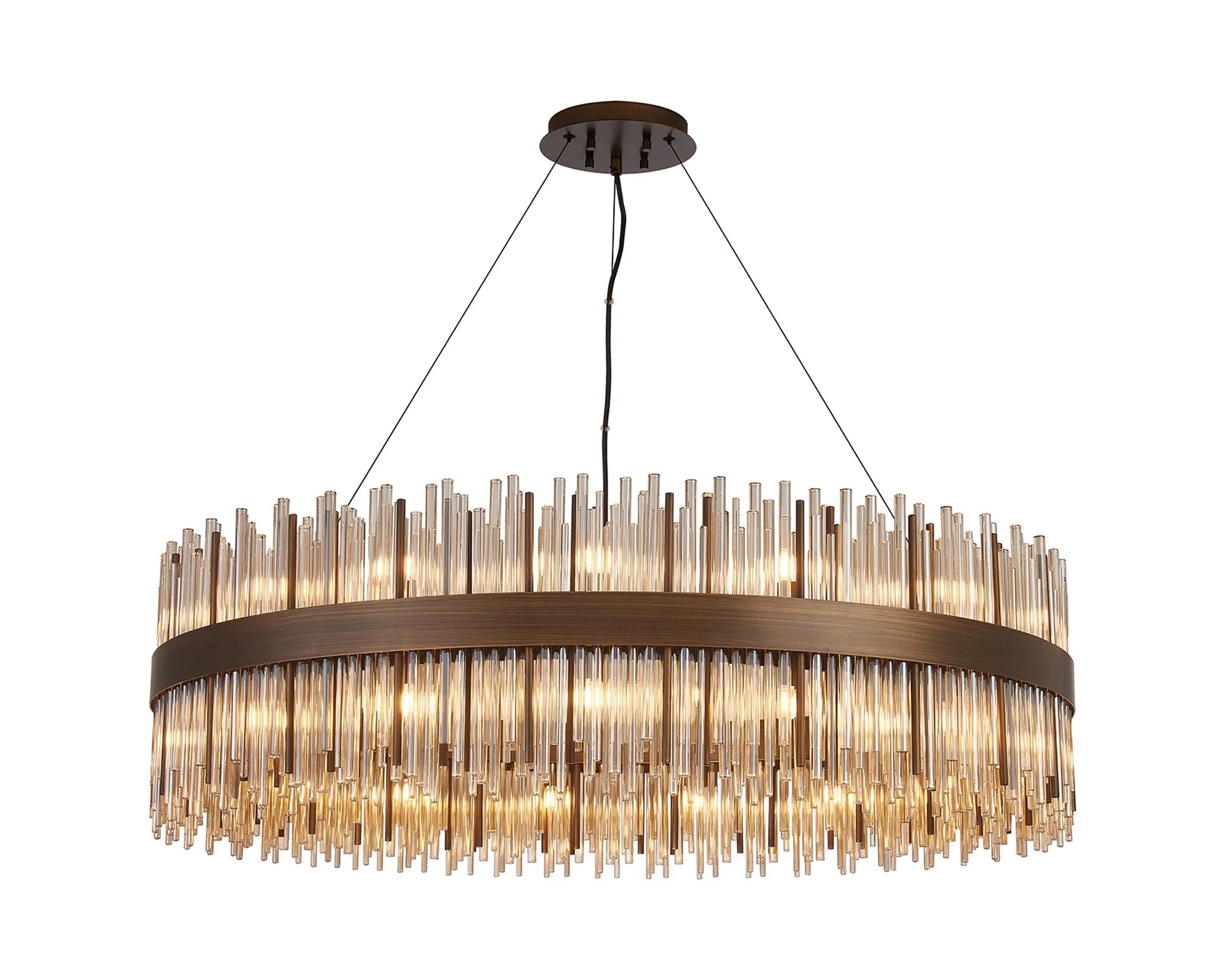 Erin 24/30Lt Glass Rod Pendant Round- Various Finishes