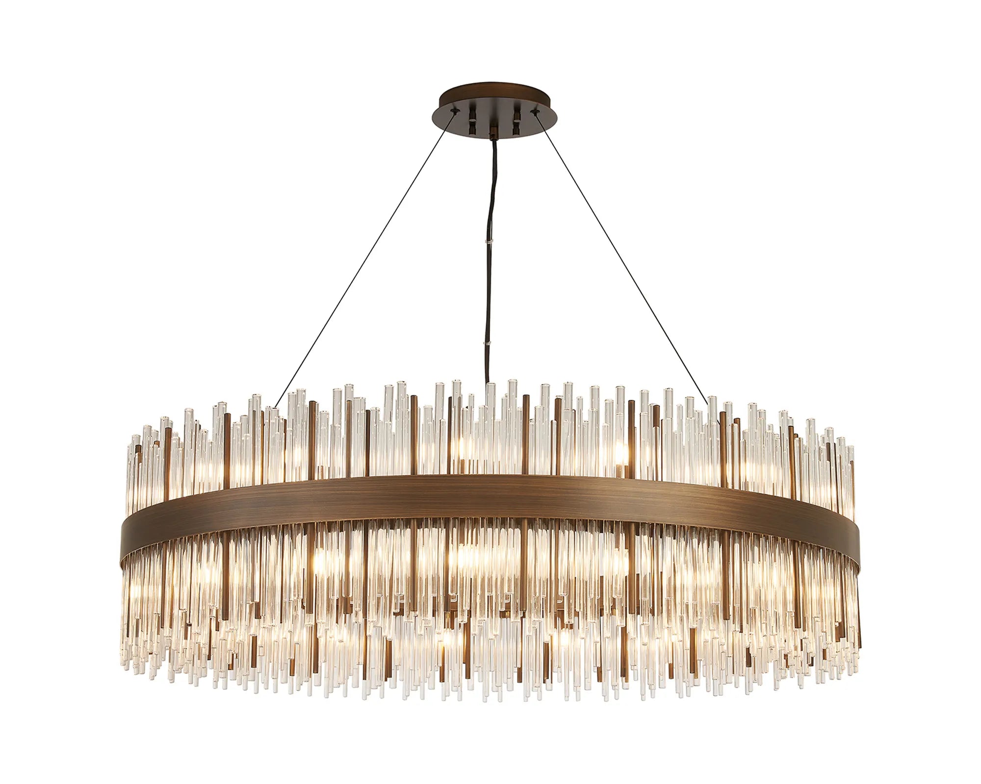 Erin 24/30Lt Glass Rod Pendant Round- Various Finishes