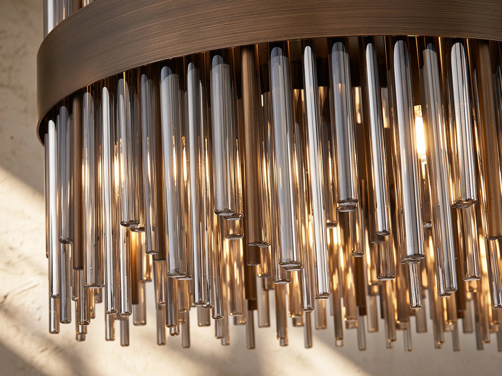Erin 24/30Lt Glass Rod Pendant Round- Various Finishes