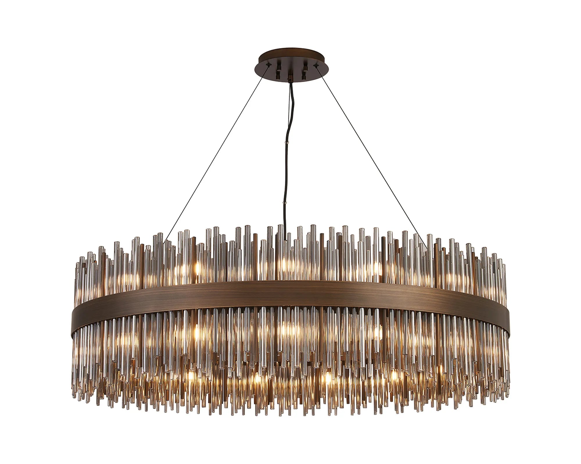 Erin 24/30Lt Glass Rod Pendant Round- Various Finishes