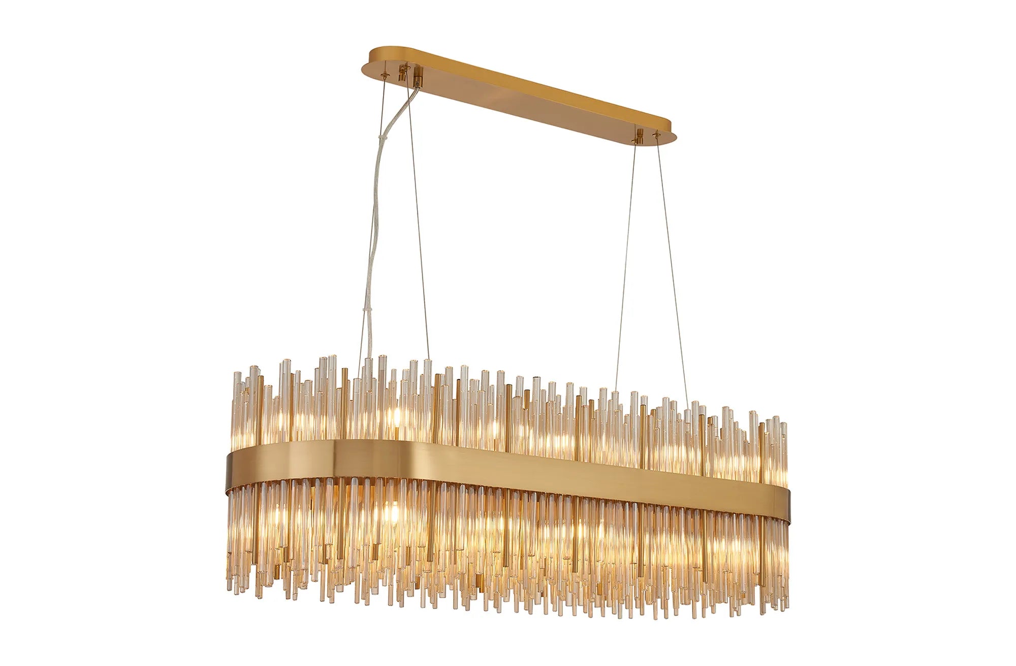 Erin 24/36Lt Oblong Glass Rod Light- Various Finishes