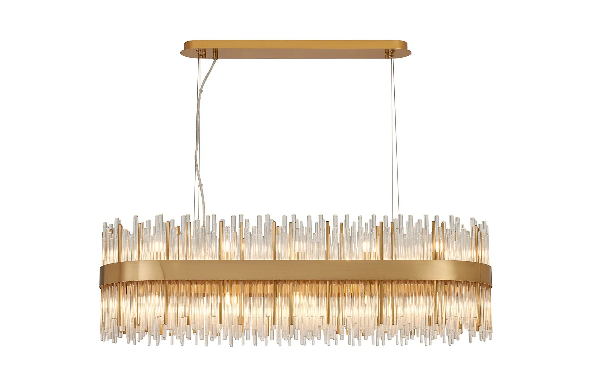 Erin 24/36Lt Oblong Glass Rod Light- Various Finishes