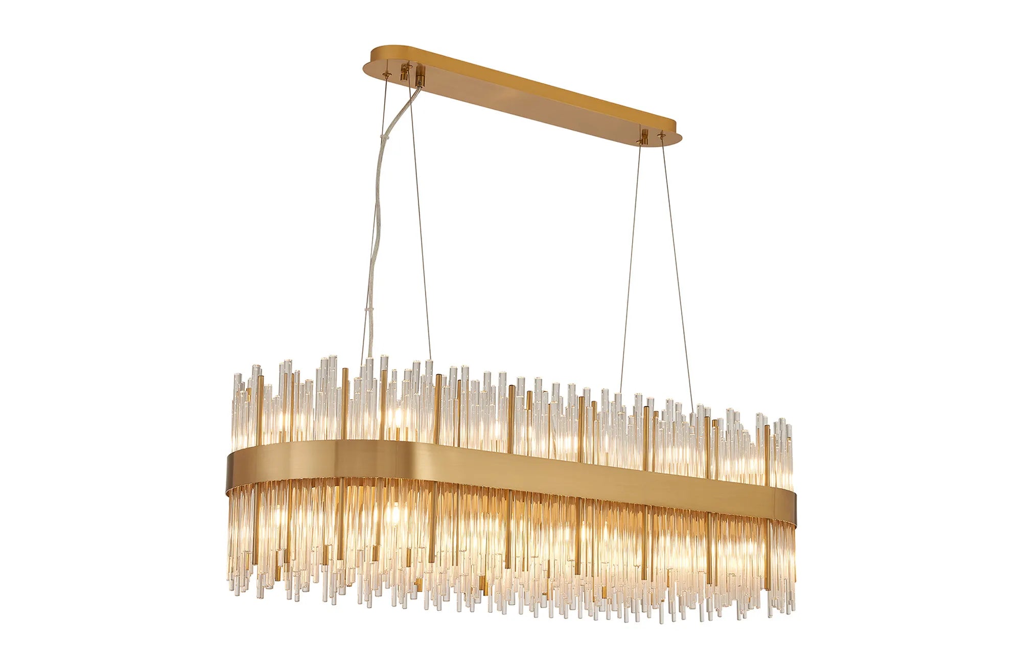 Erin 24/36Lt Oblong Glass Rod Light- Various Finishes