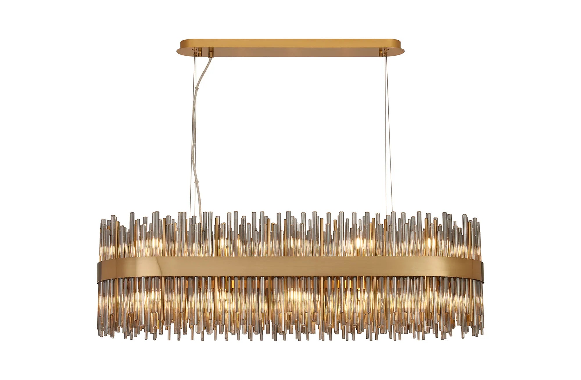 Erin 24/36Lt Oblong Glass Rod Light- Various Finishes