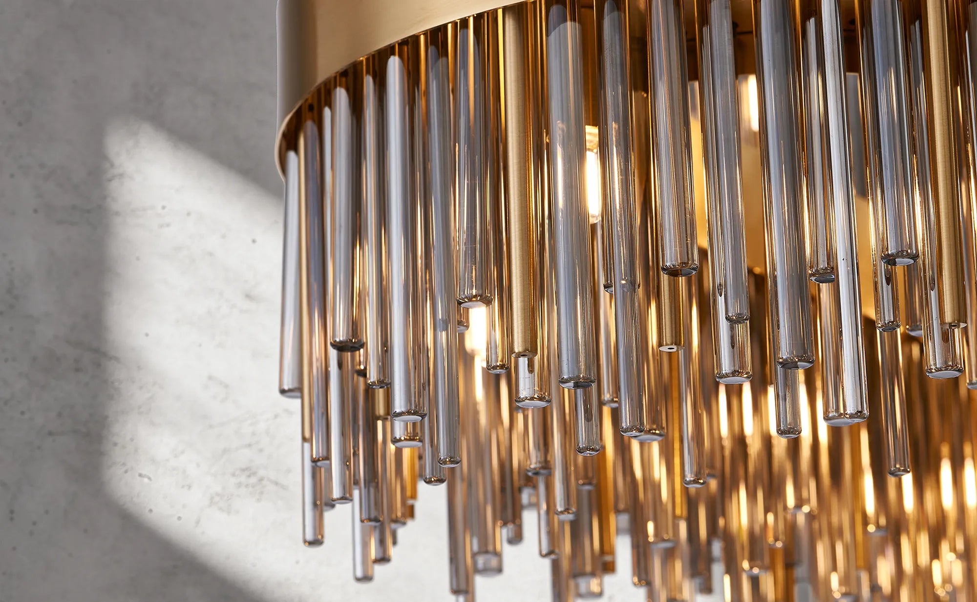 Erin 24/36Lt Oblong Glass Rod Light- Various Finishes