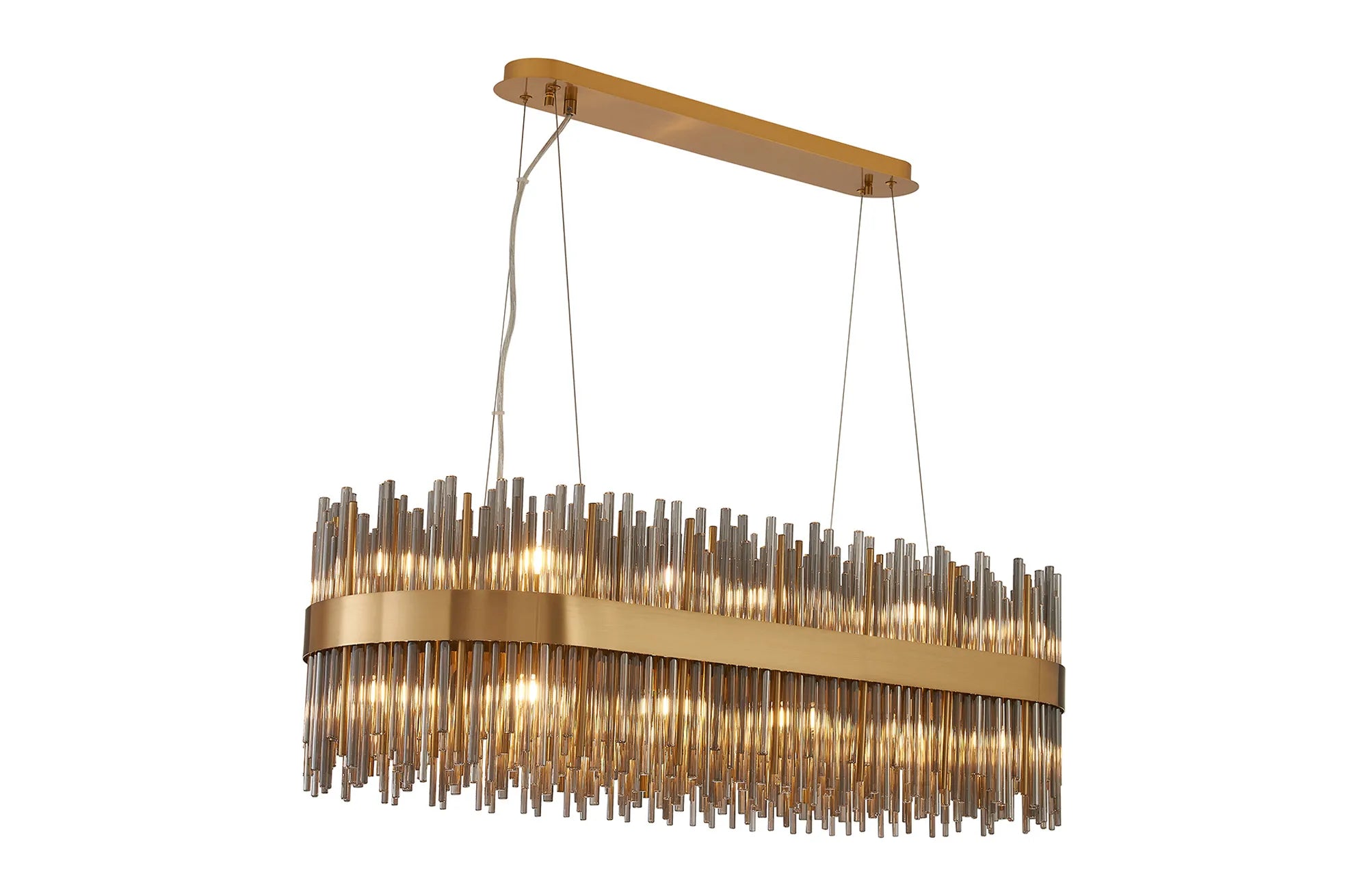 Erin 24/36Lt Oblong Glass Rod Light- Various Finishes