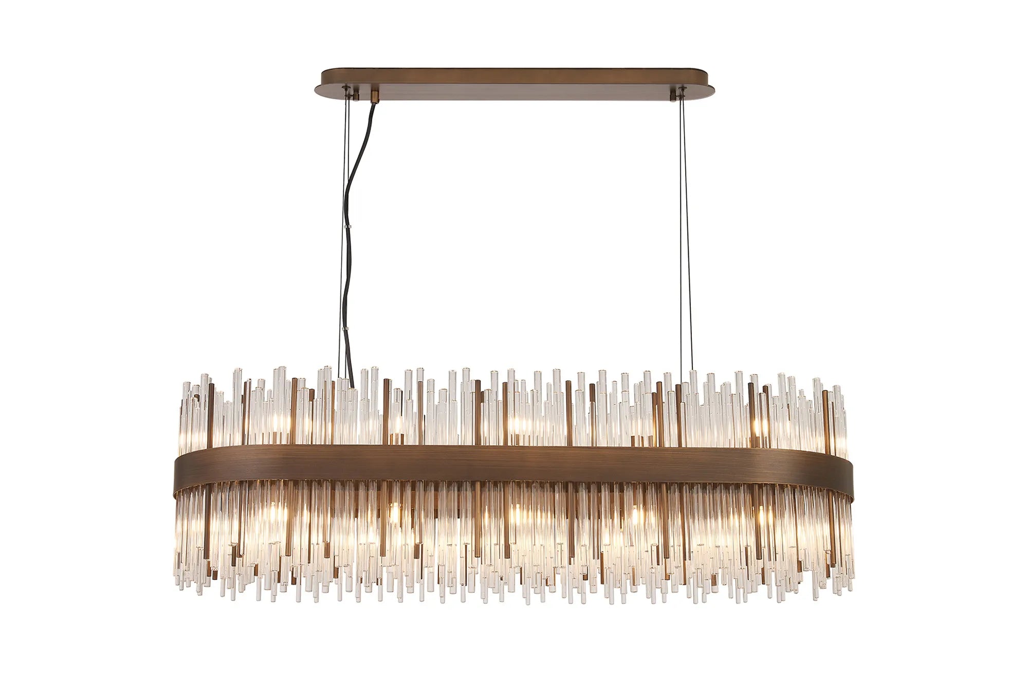 Erin 24/36Lt Oblong Glass Rod Light- Various Finishes