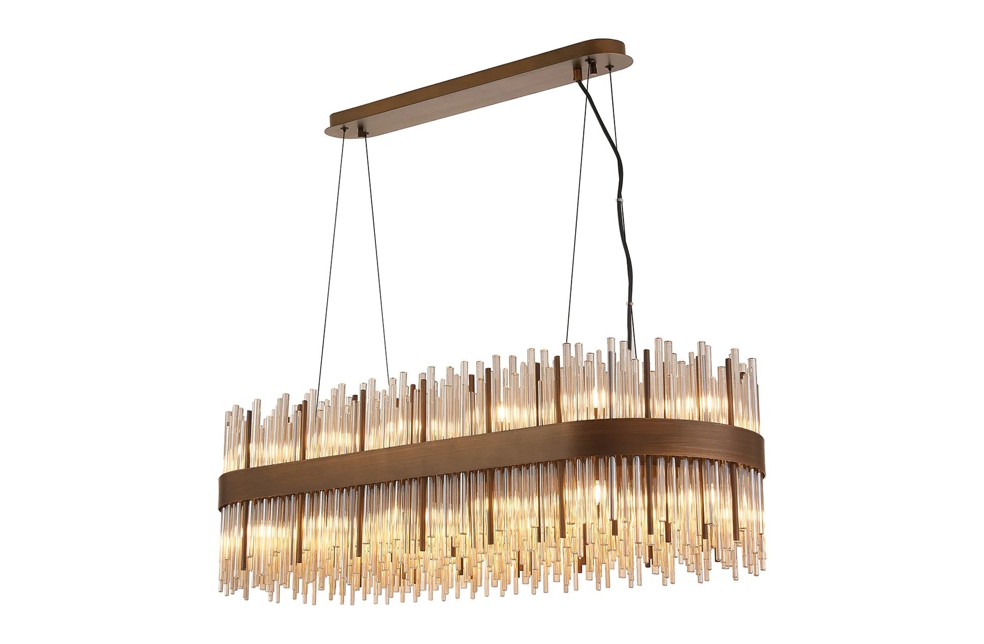 Erin 24/36Lt Oblong Glass Rod Light- Various Finishes