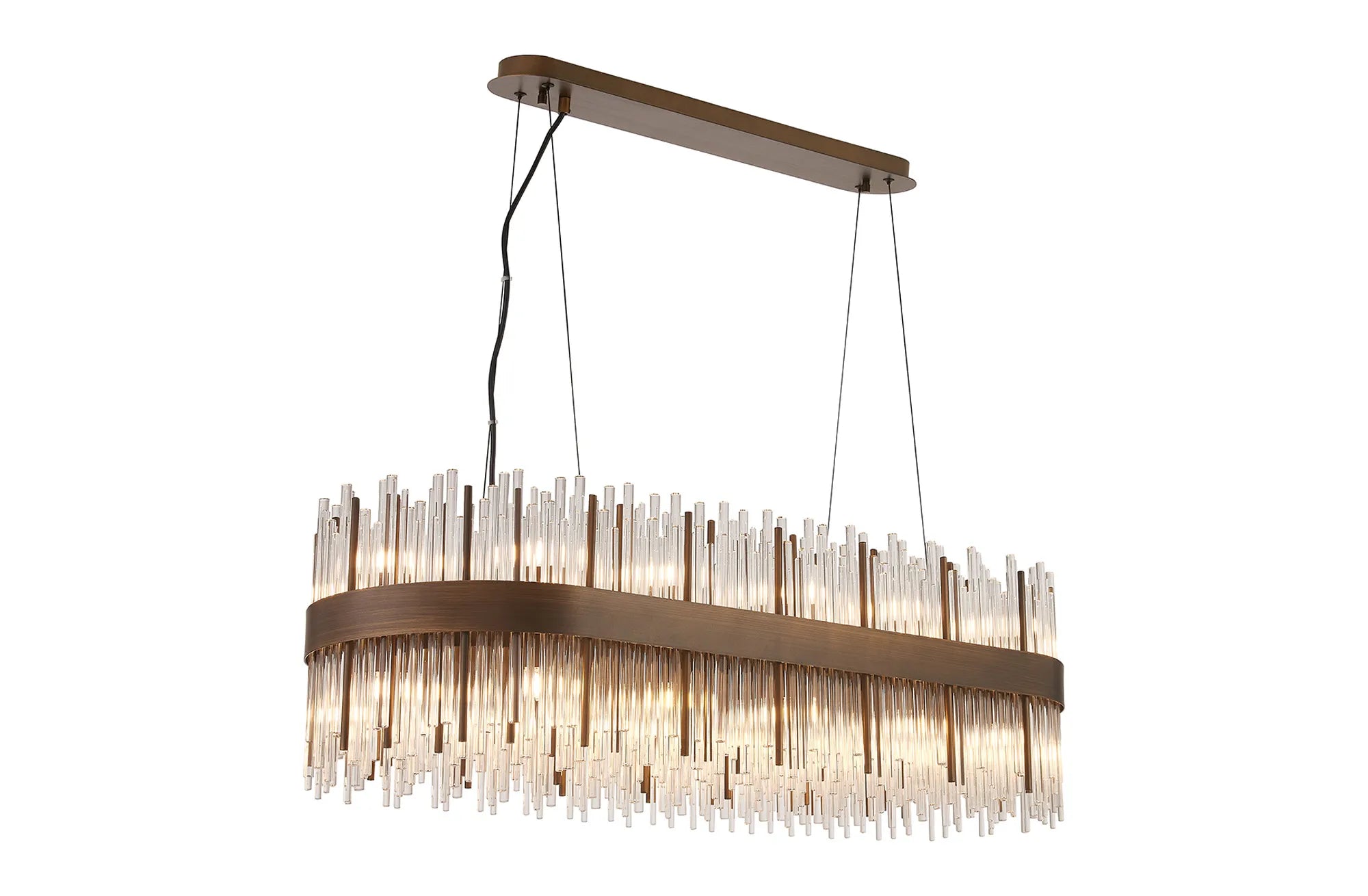 Erin 24/36Lt Oblong Glass Rod Light- Various Finishes