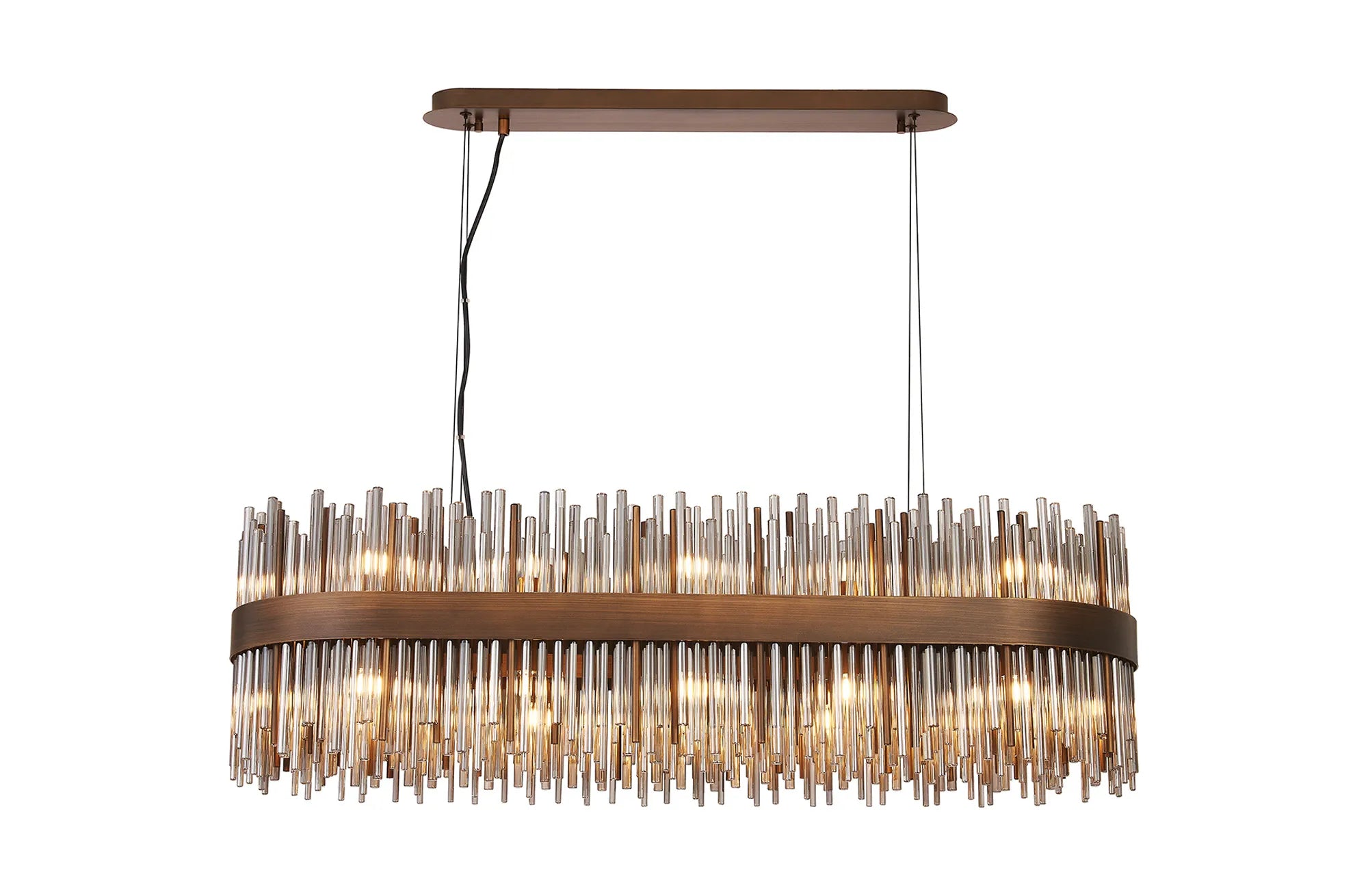 Erin 24/36Lt Oblong Glass Rod Light- Various Finishes
