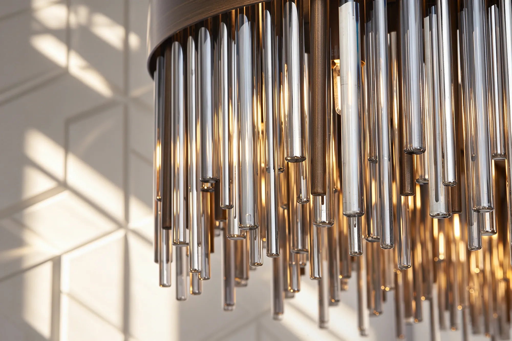 Erin 24/36Lt Oblong Glass Rod Light- Various Finishes