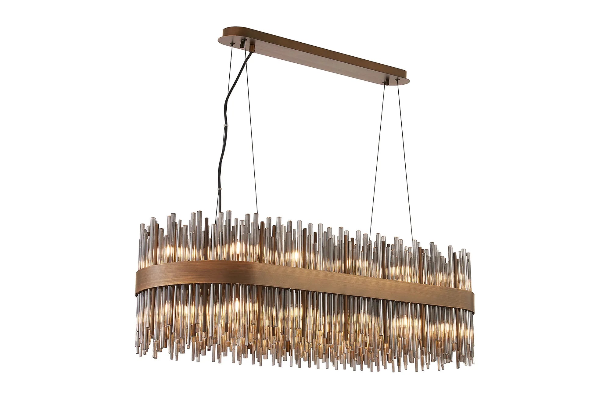 Erin 24/36Lt Oblong Glass Rod Light- Various Finishes