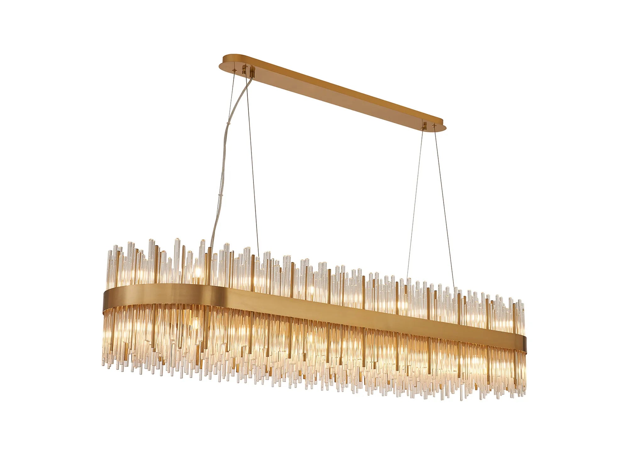 Erin 24/36Lt Oblong Glass Rod Light- Various Finishes