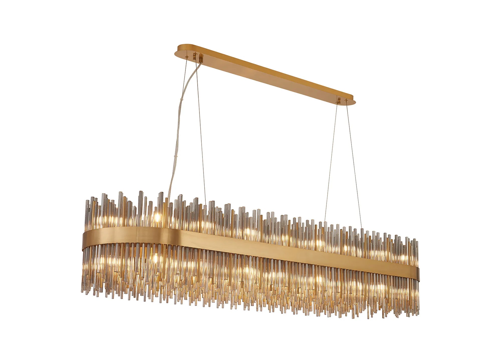 Erin 24/36Lt Oblong Glass Rod Light- Various Finishes