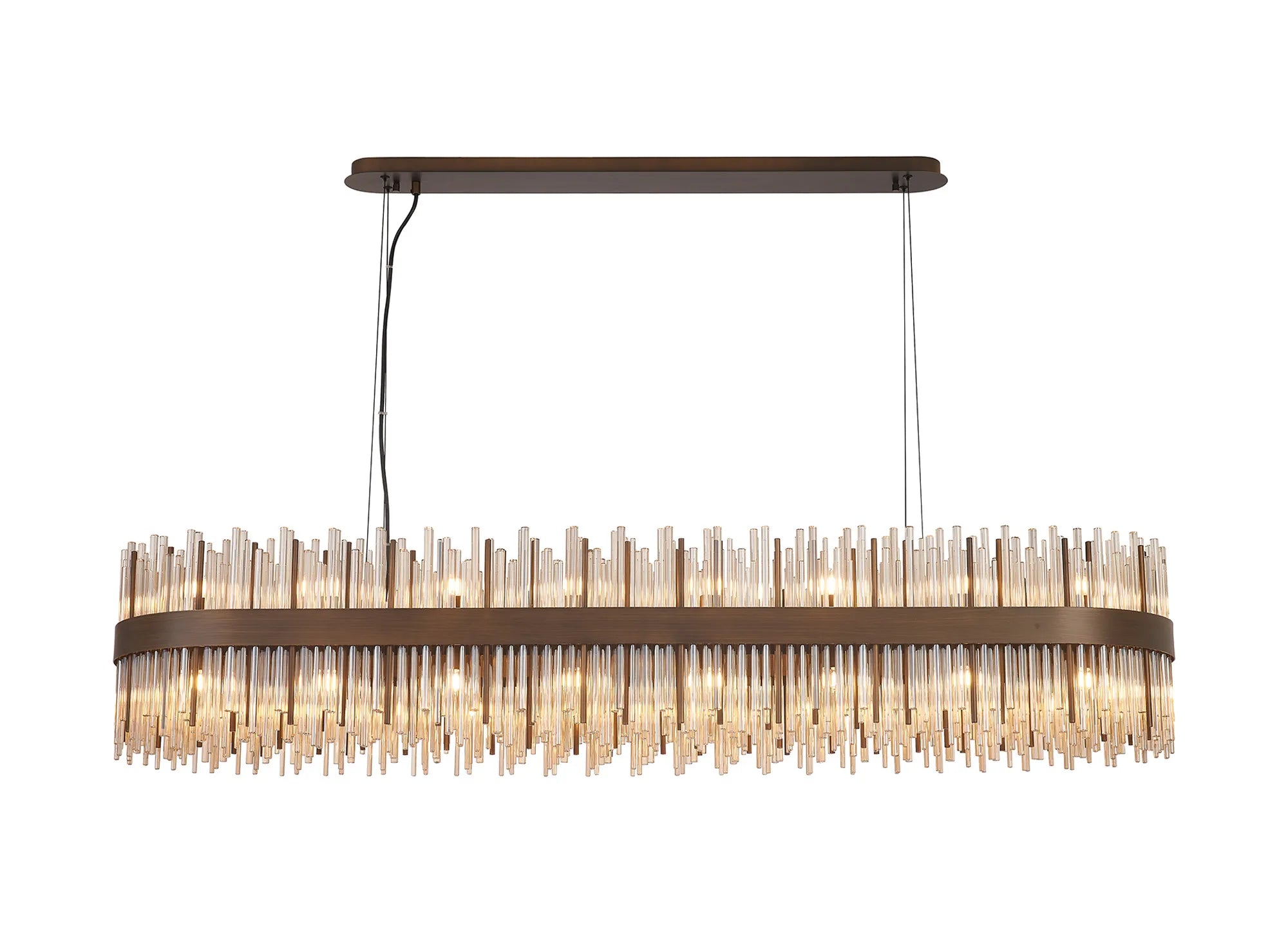 Erin 24/36Lt Oblong Glass Rod Light- Various Finishes