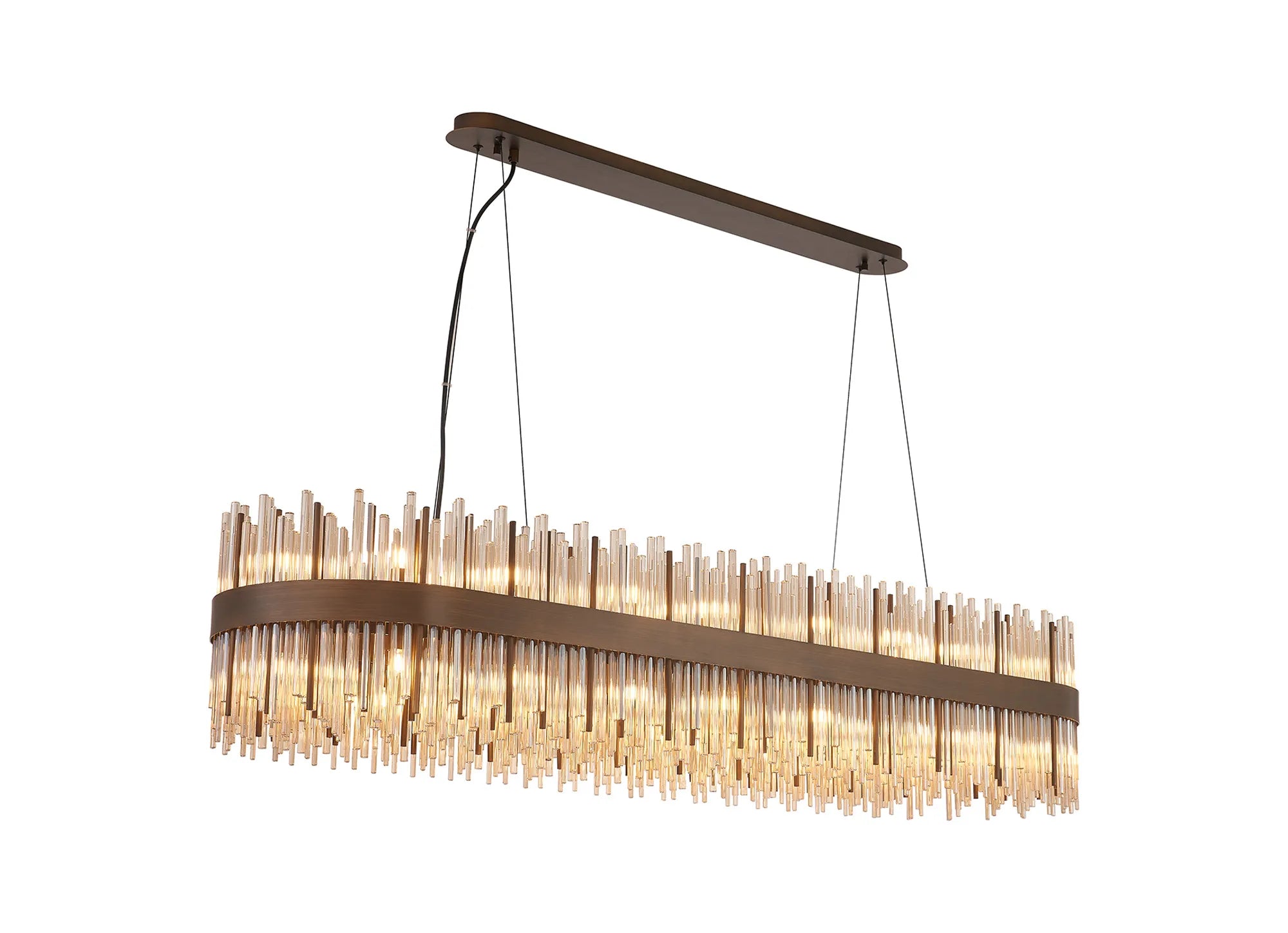 Erin 24/36Lt Oblong Glass Rod Light- Various Finishes