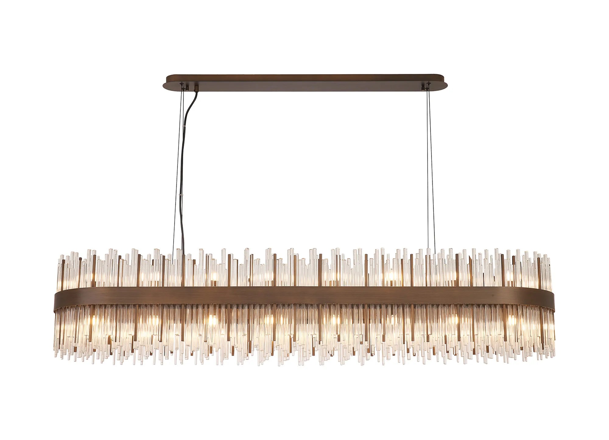 Erin 24/36Lt Oblong Glass Rod Light- Various Finishes