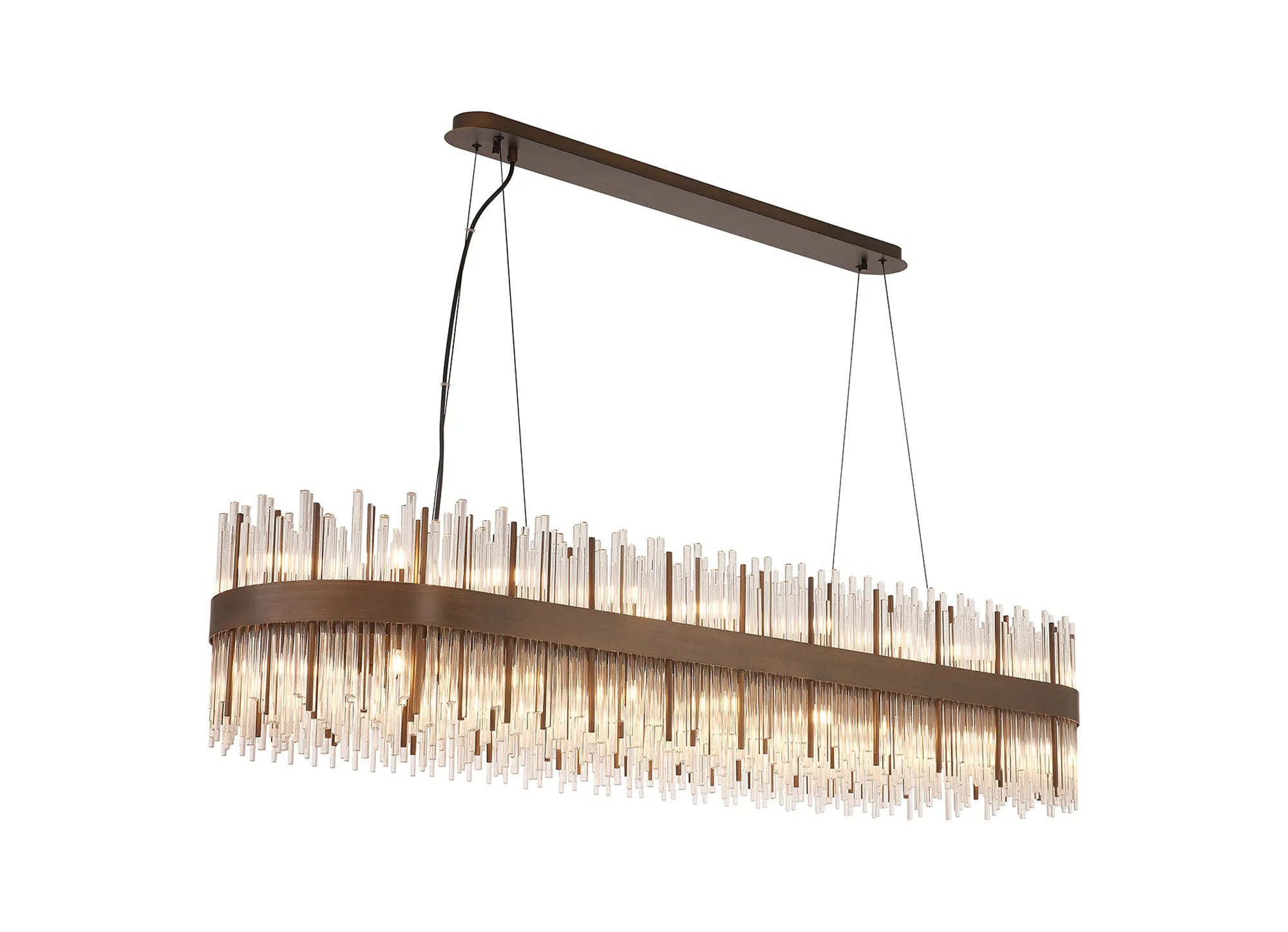 Erin 24/36Lt Oblong Glass Rod Light- Various Finishes