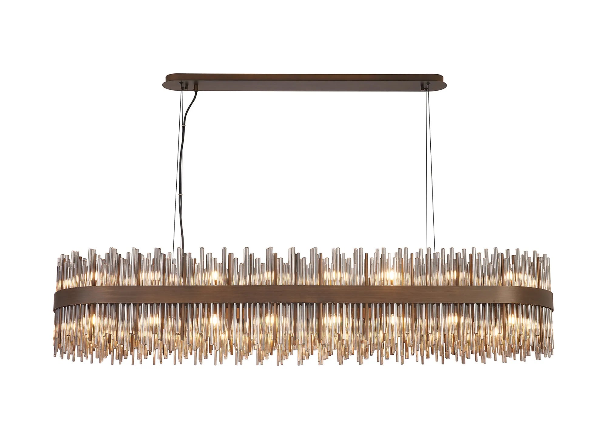 Erin 24/36Lt Oblong Glass Rod Light- Various Finishes