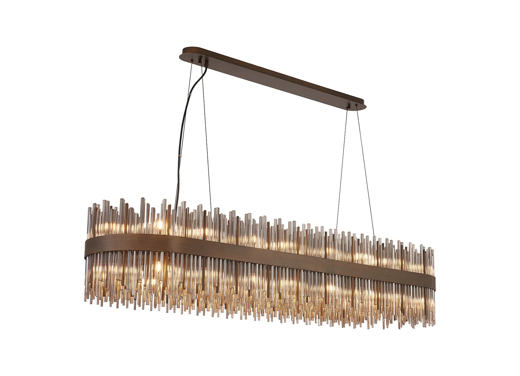 Erin 24/36Lt Oblong Glass Rod Light- Various Finishes