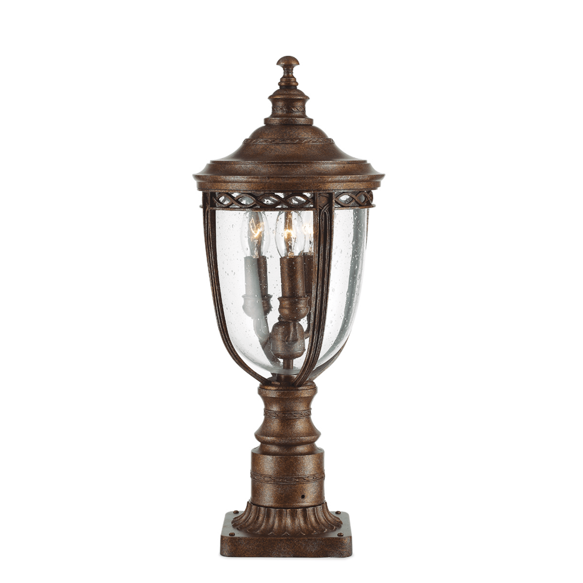 English Bridle 3 Light Medium Pedestal – British Bronze - Cusack Lighting